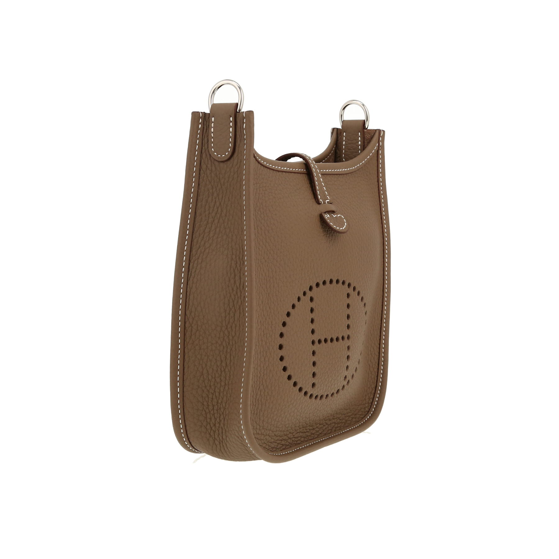 Borsa a tracolla Hermès  Mini Evelyne in pelle taurillon clemence etoupe