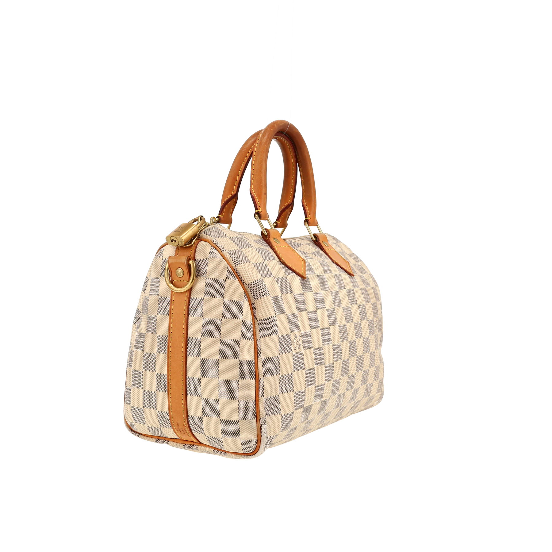 Sac à main Louis Vuitton  Speedy 25 en toile damier azur et cuir naturel