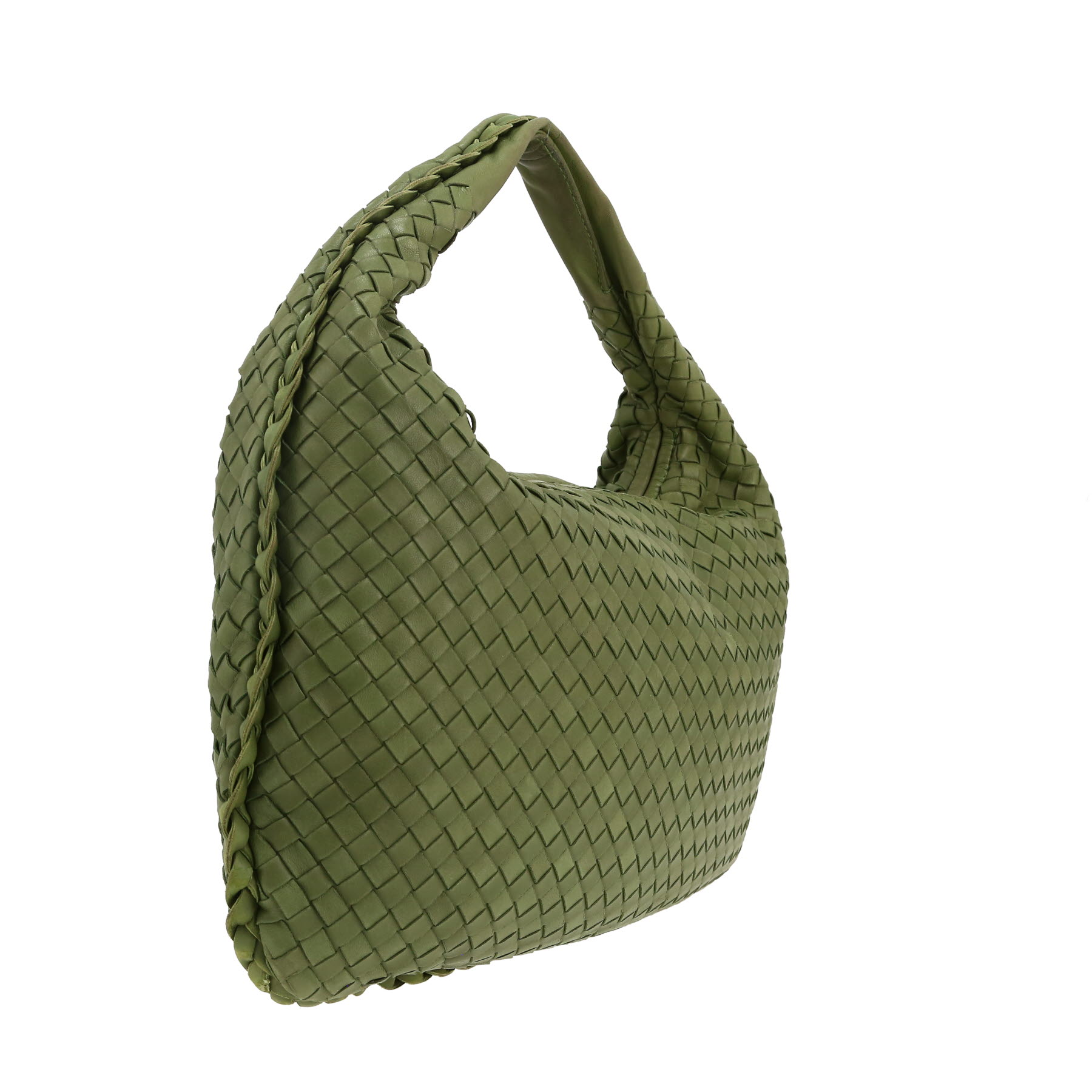 Sac à main Bottega Veneta  Veneta en cuir intrecciato vert