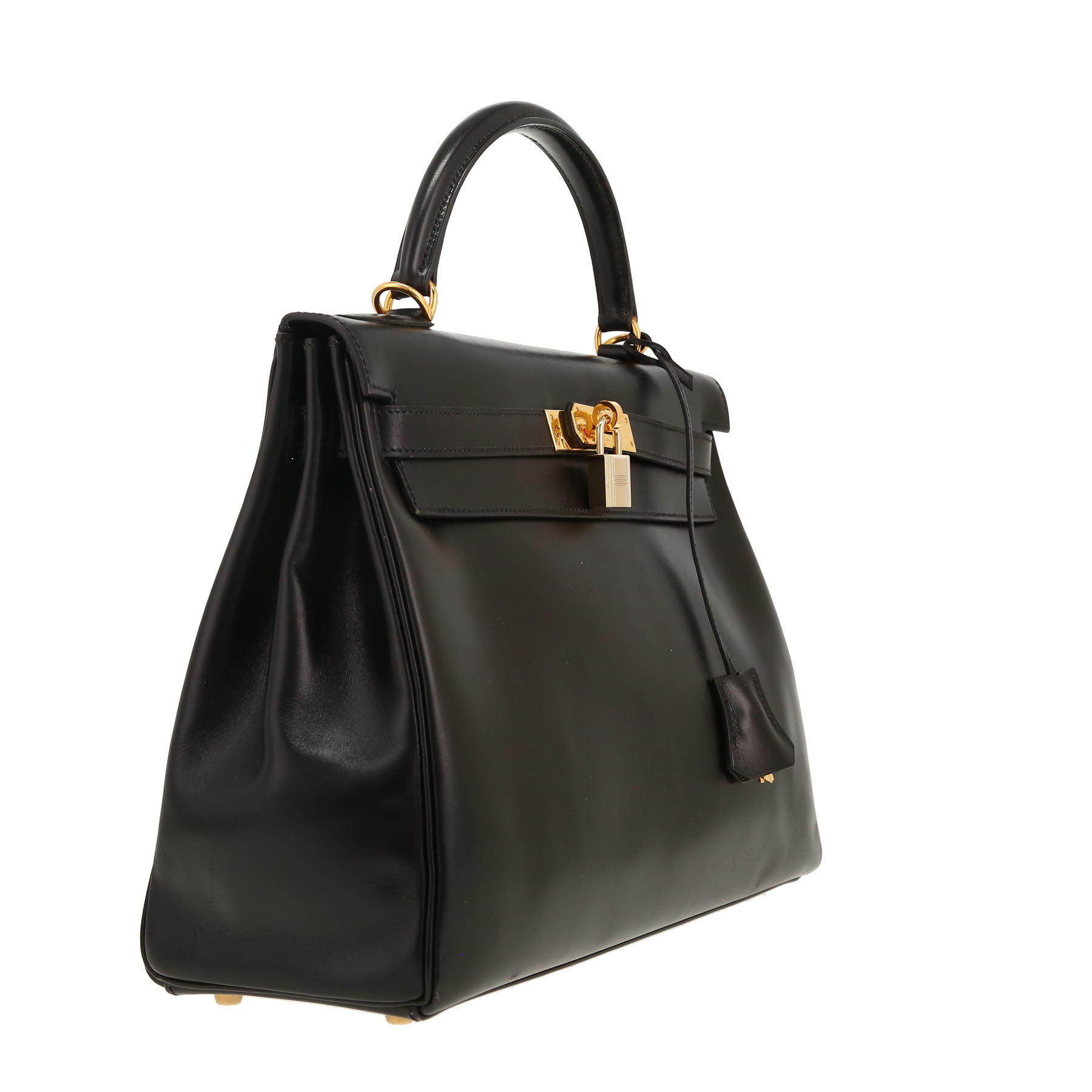 Sac à main Hermès  Kelly 32 cm en cuir box noir