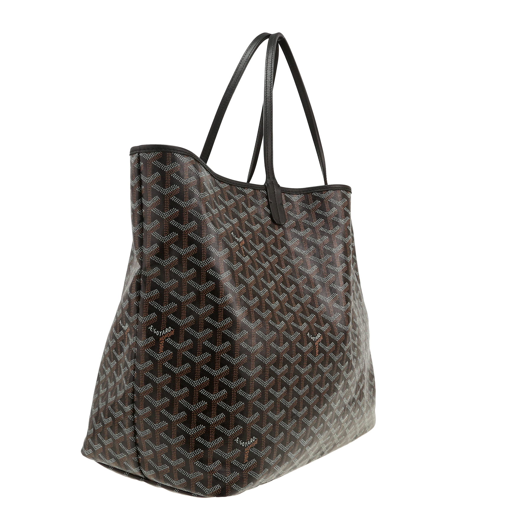 Goyard  Saint-Louis shopping bag  in black Goyard canvas  and black leather