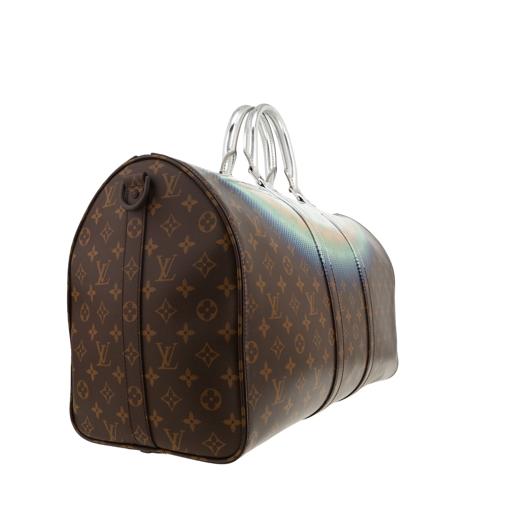 Sac de voyage Louis Vuitton  Keepall Editions Limitées en toile monogram marron et argentée