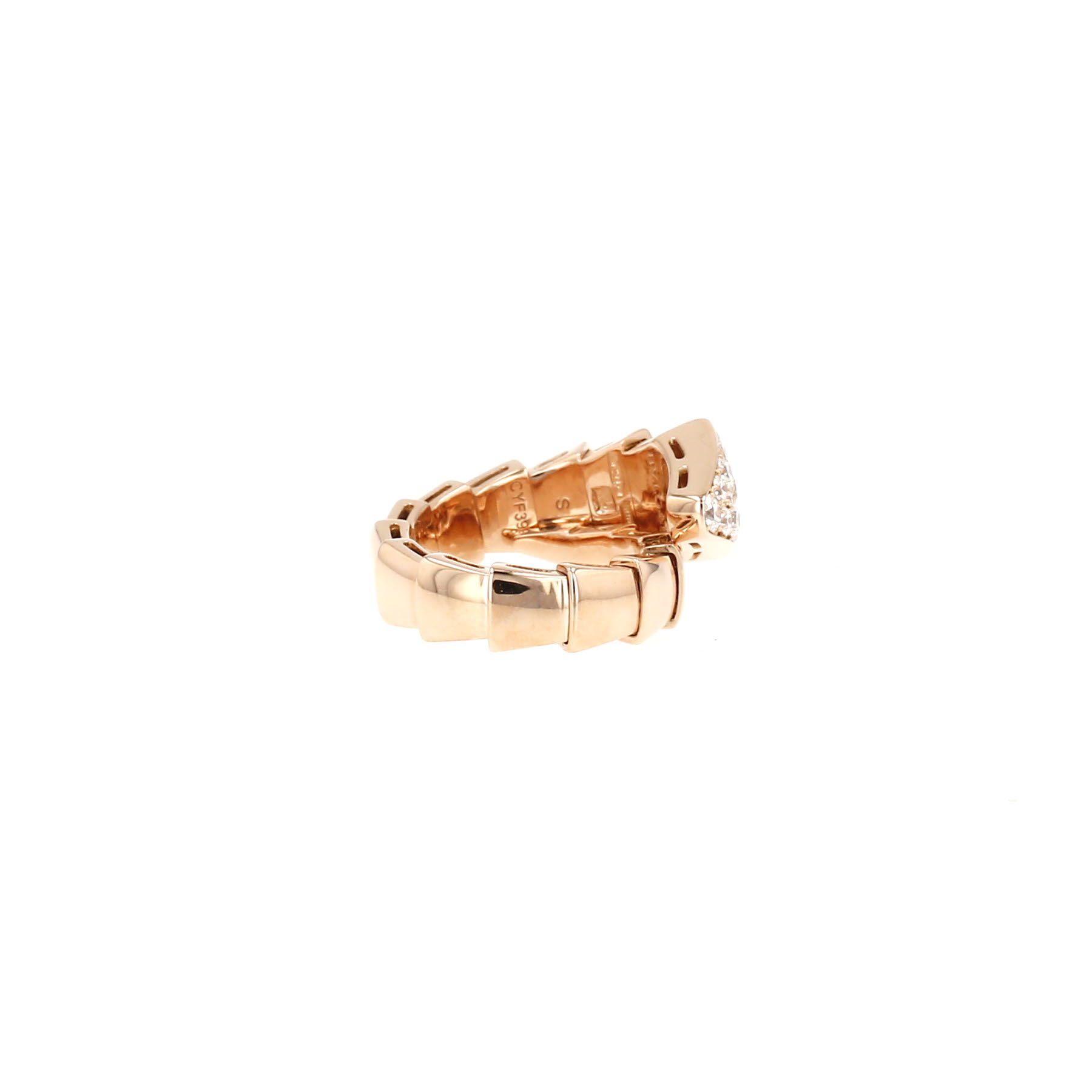 Bulgari Serpenti Viper ring in pink gold and diamonds
