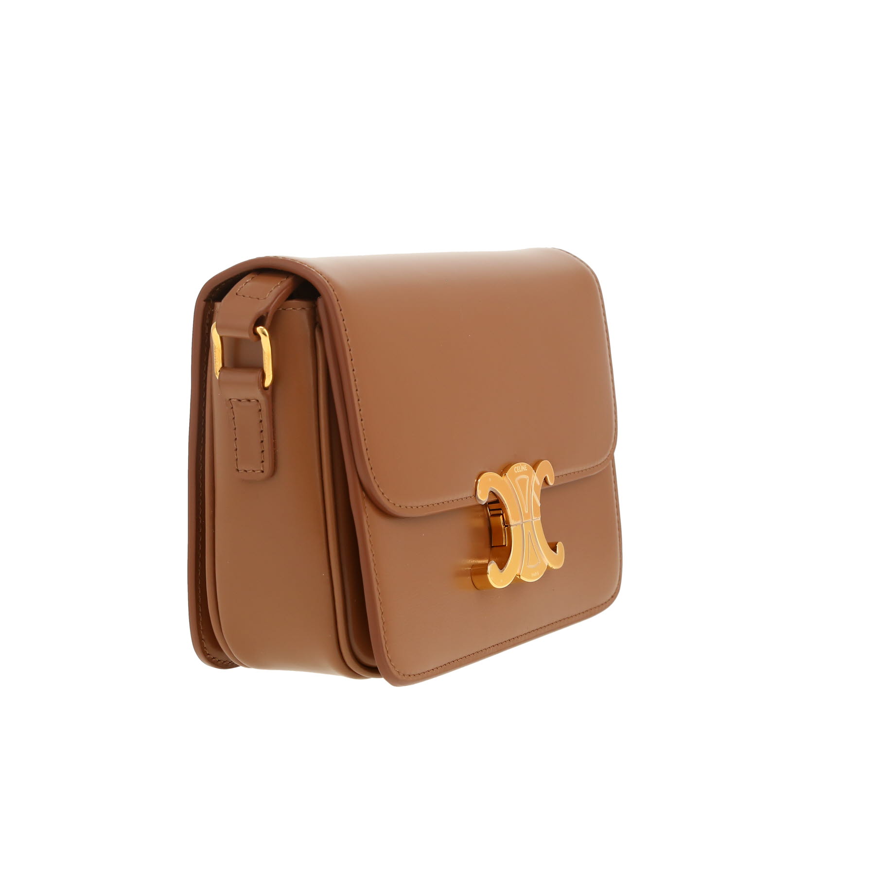 Sac bandoulière Celine  Triomphe Teen en cuir marron