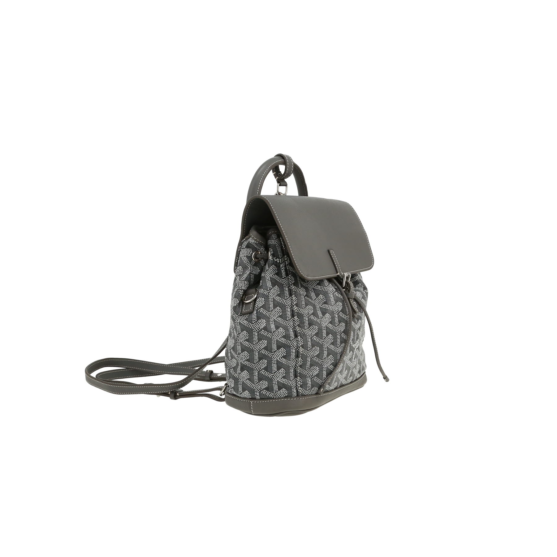 Goyard  Alpin Mini backpack  in grey Goyard canvas  and grey leather