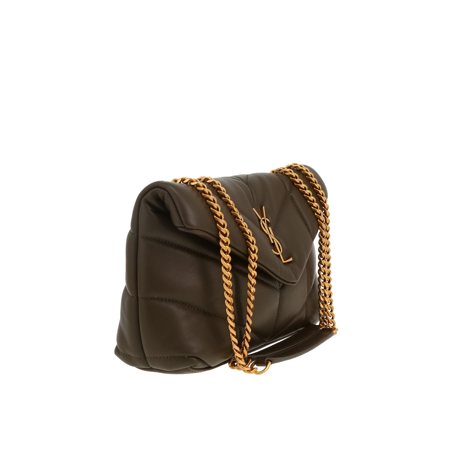 Borsa a tracolla Saint Laurent  Loulou Puffer in pelle trapuntata verde