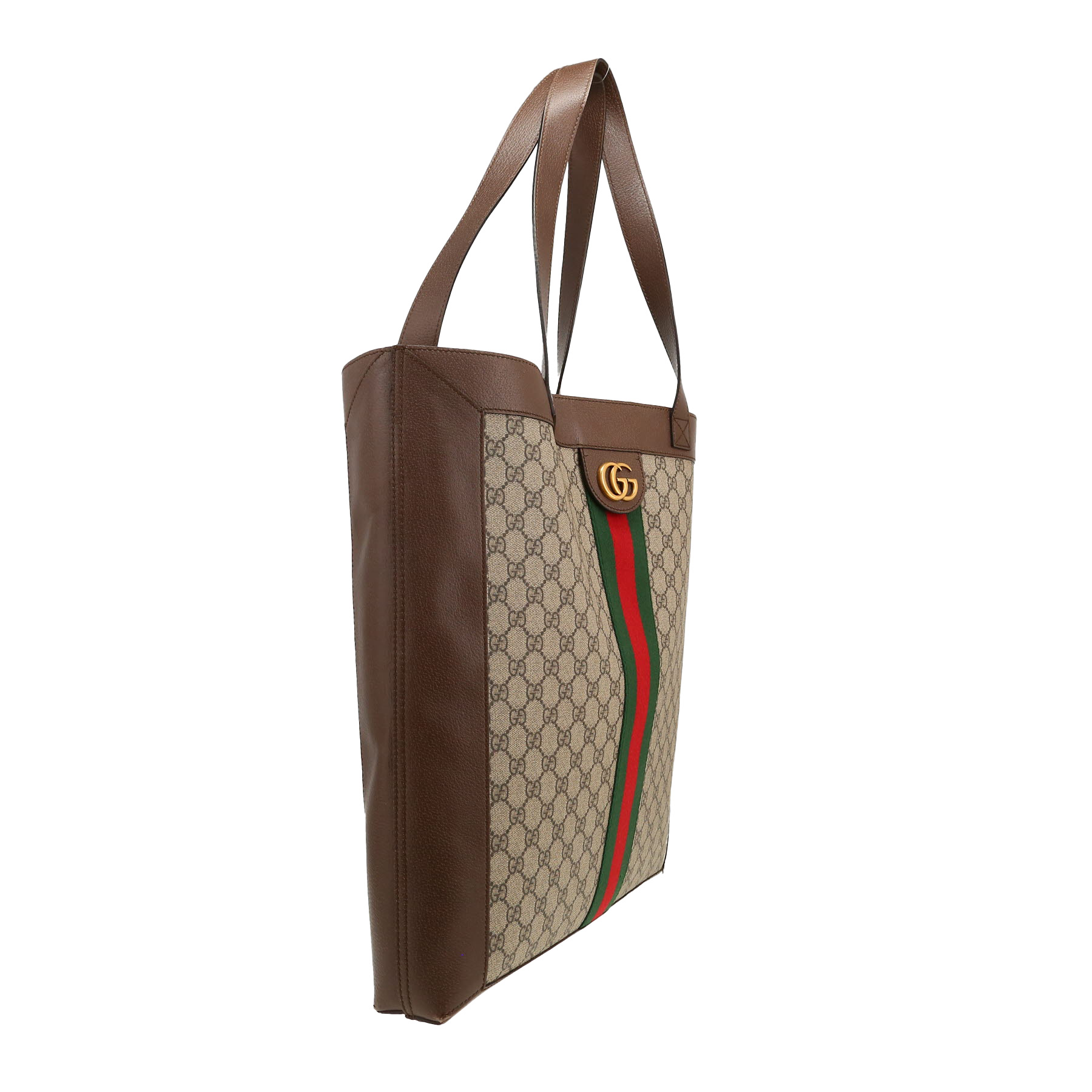 Sac cabas Gucci  Ophidia en toile monogram beige et cuir marron