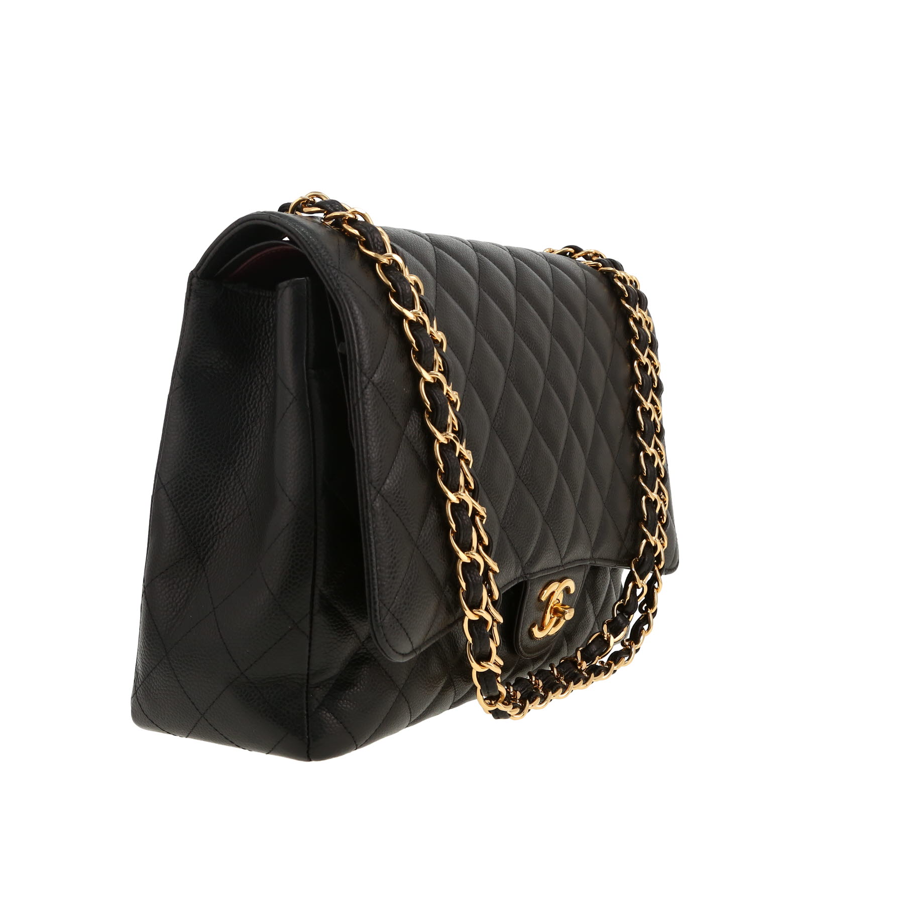 Sac bandoulière Chanel  Timeless Maxi Jumbo en cuir grainé matelassé noir