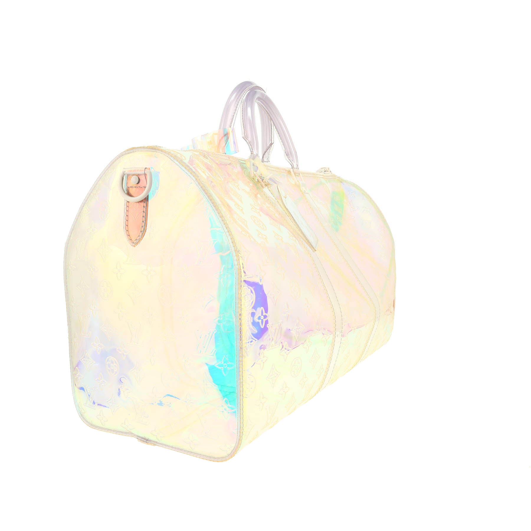 Louis Vuitton  Keepall 50 travel bag  in transparent shading  vinyl  and natural leather