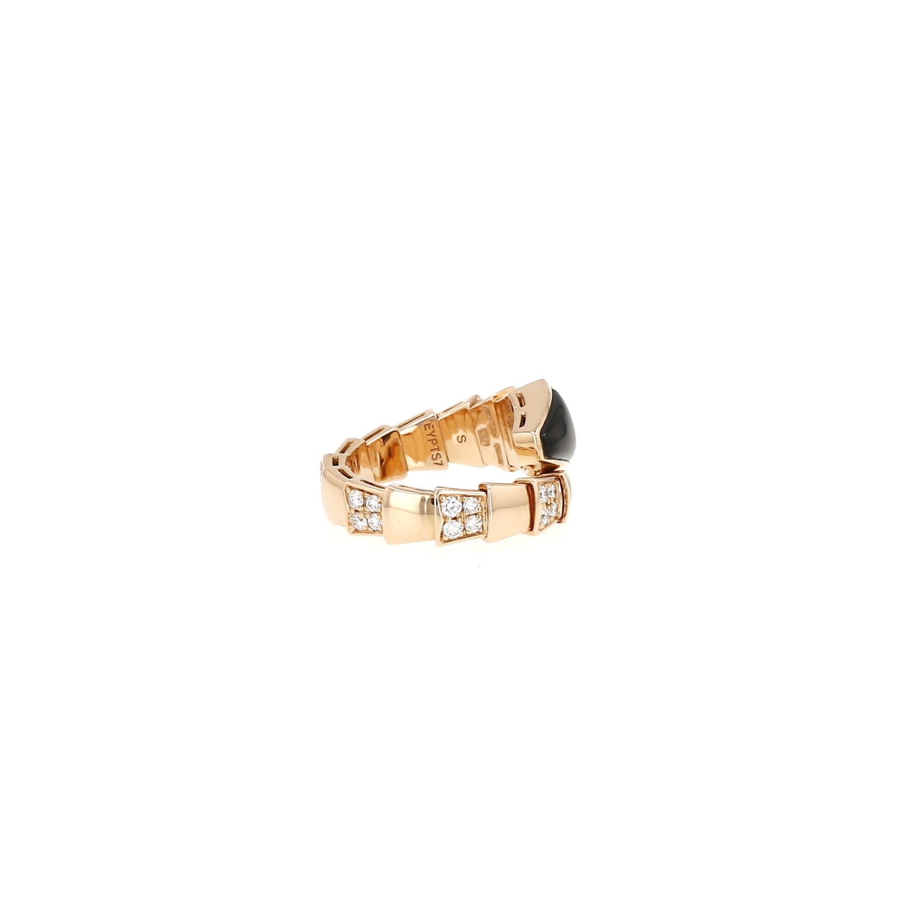 Anello Bulgari Serpenti Viper in oro rosa, onice e diamanti