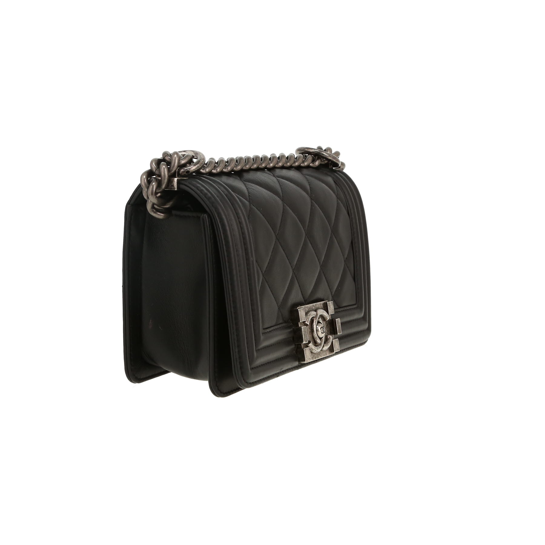 Sac bandoulière Chanel  Boy petit modèle  en cuir matelassé noir