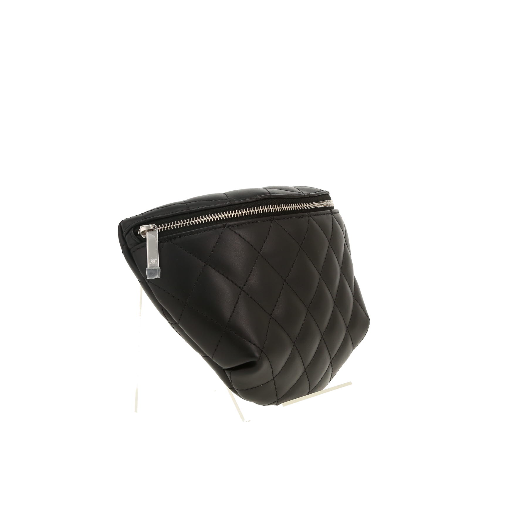 Chanel  Pochette clutch-belt  in black quilted leather