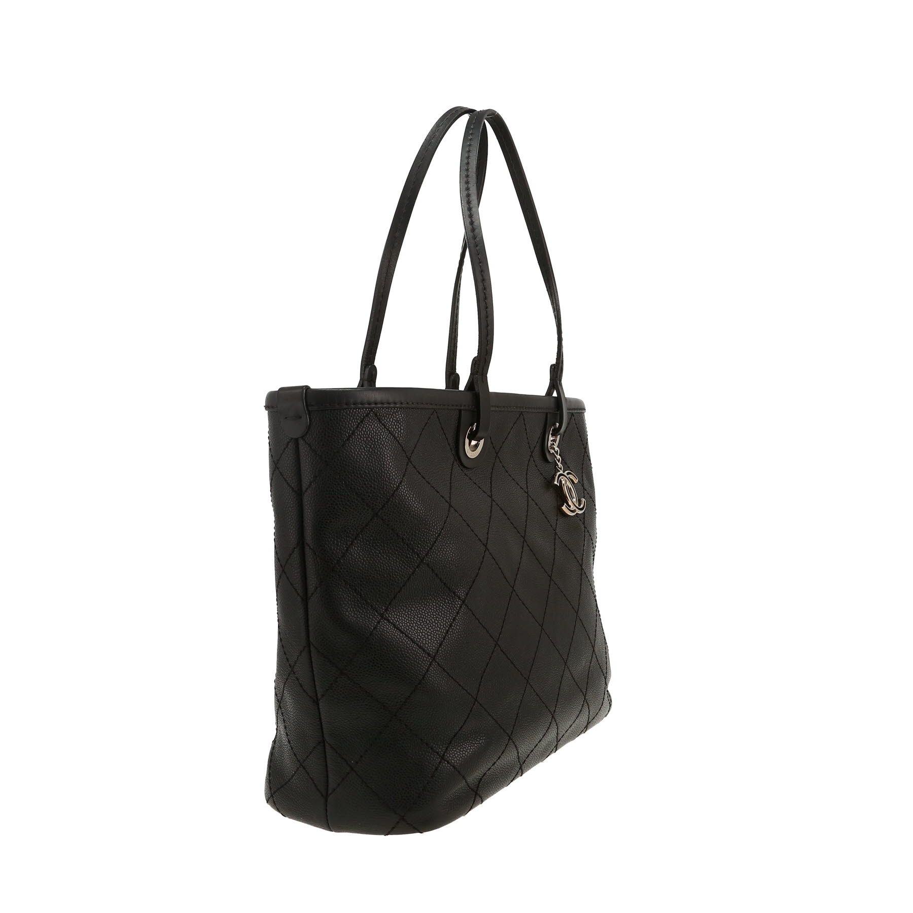 Sac cabas Chanel   en cuir grainé noir