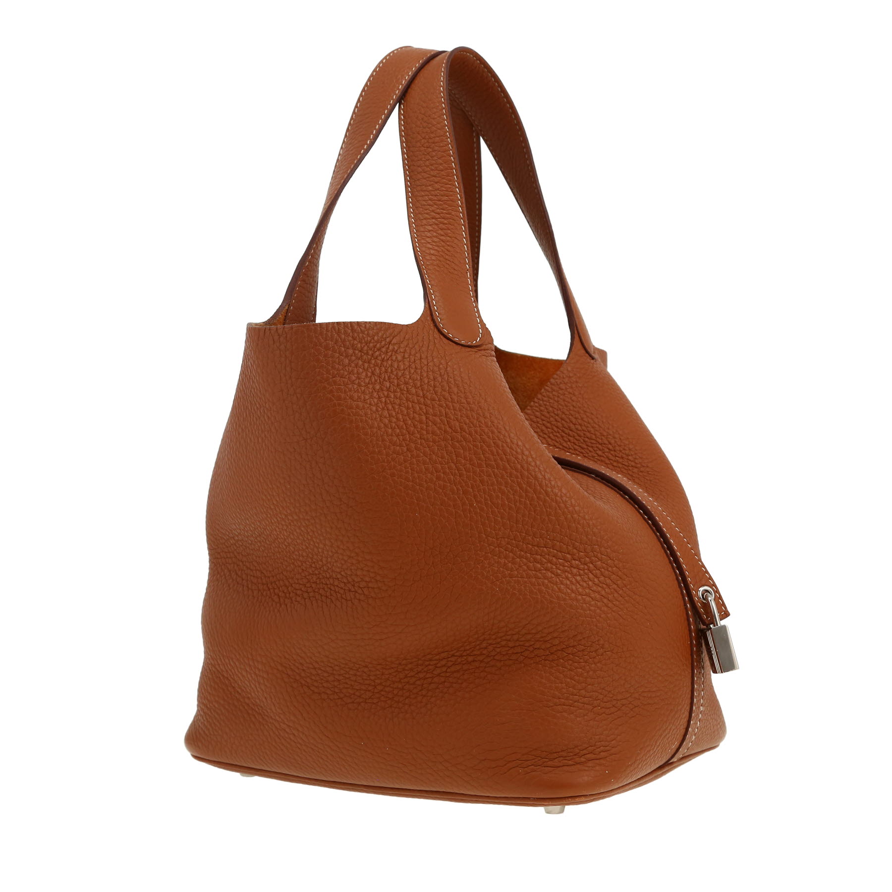 Sac à main Hermès  Picotin 22 cm en cuir togo gold