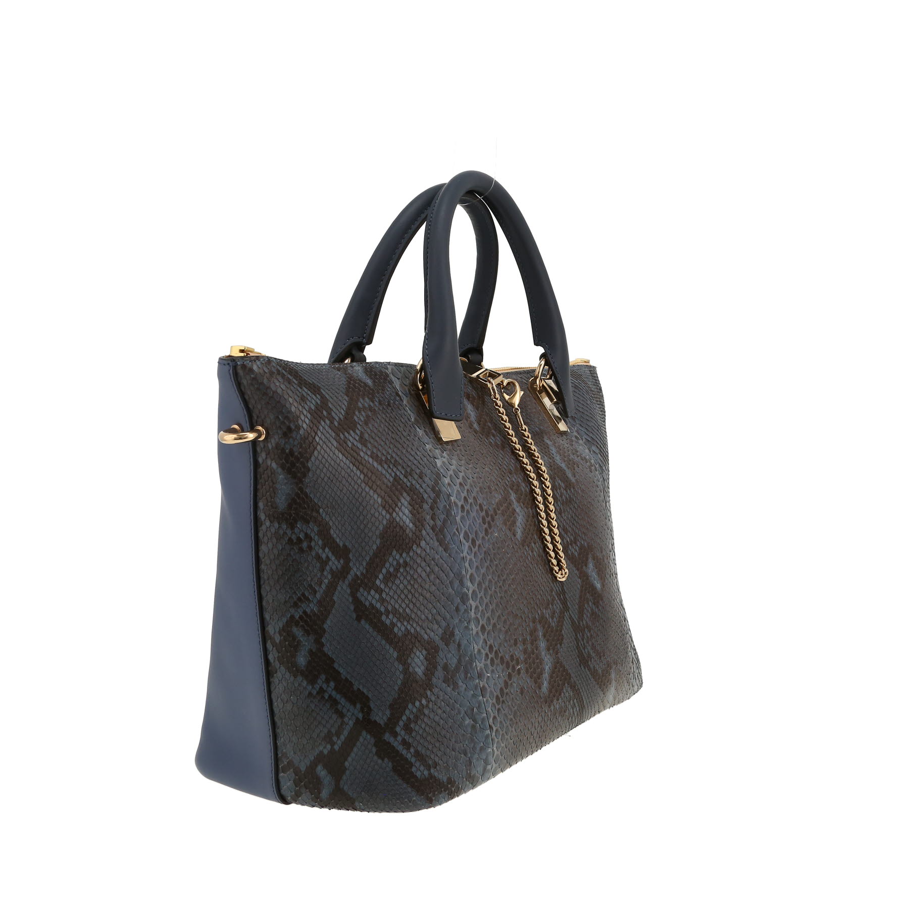 Chloé   handbag  python  and blue leather