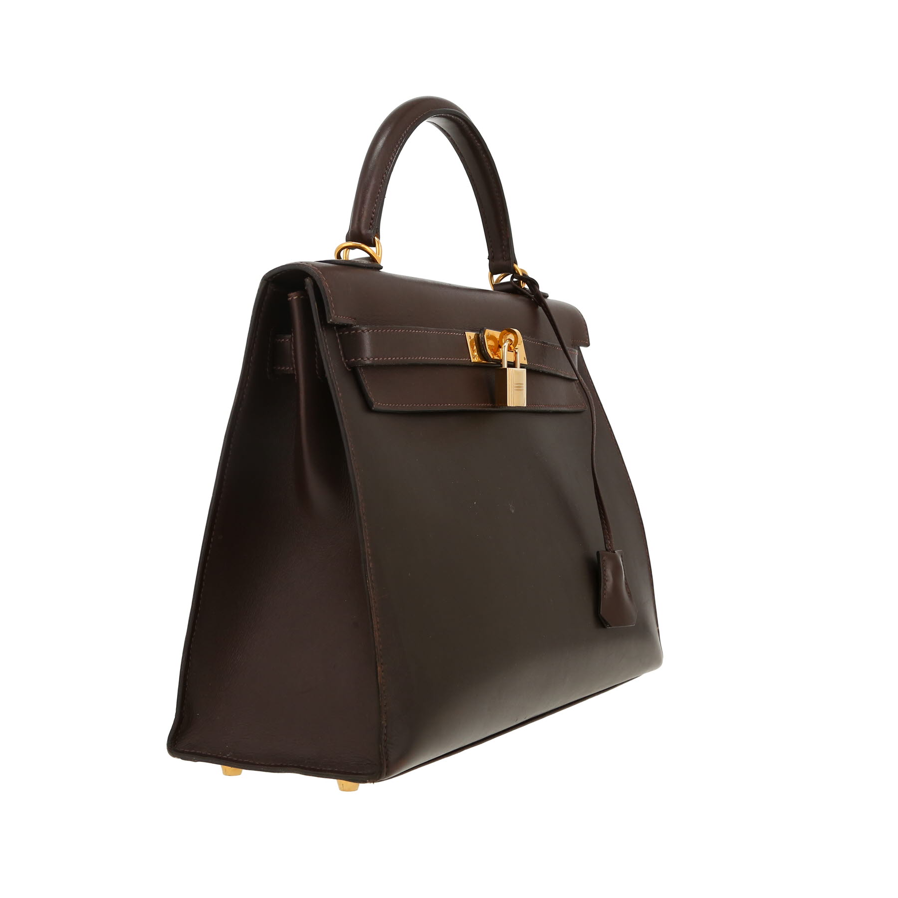 Hermès  Kelly 32 cm handbag  in brown box leather