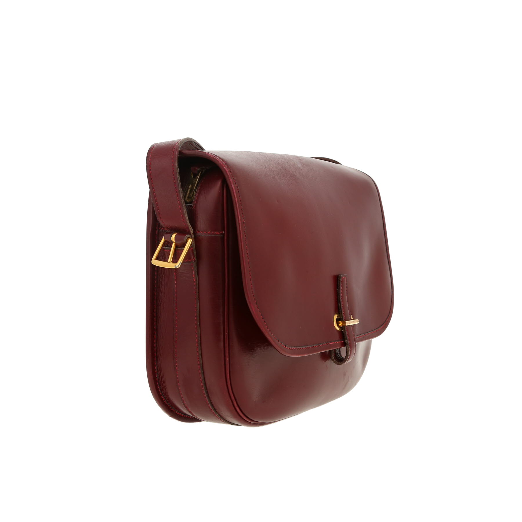 Hermès  Balle De Golf bag worn on the shoulder or carried in the hand  in burgundy box leather