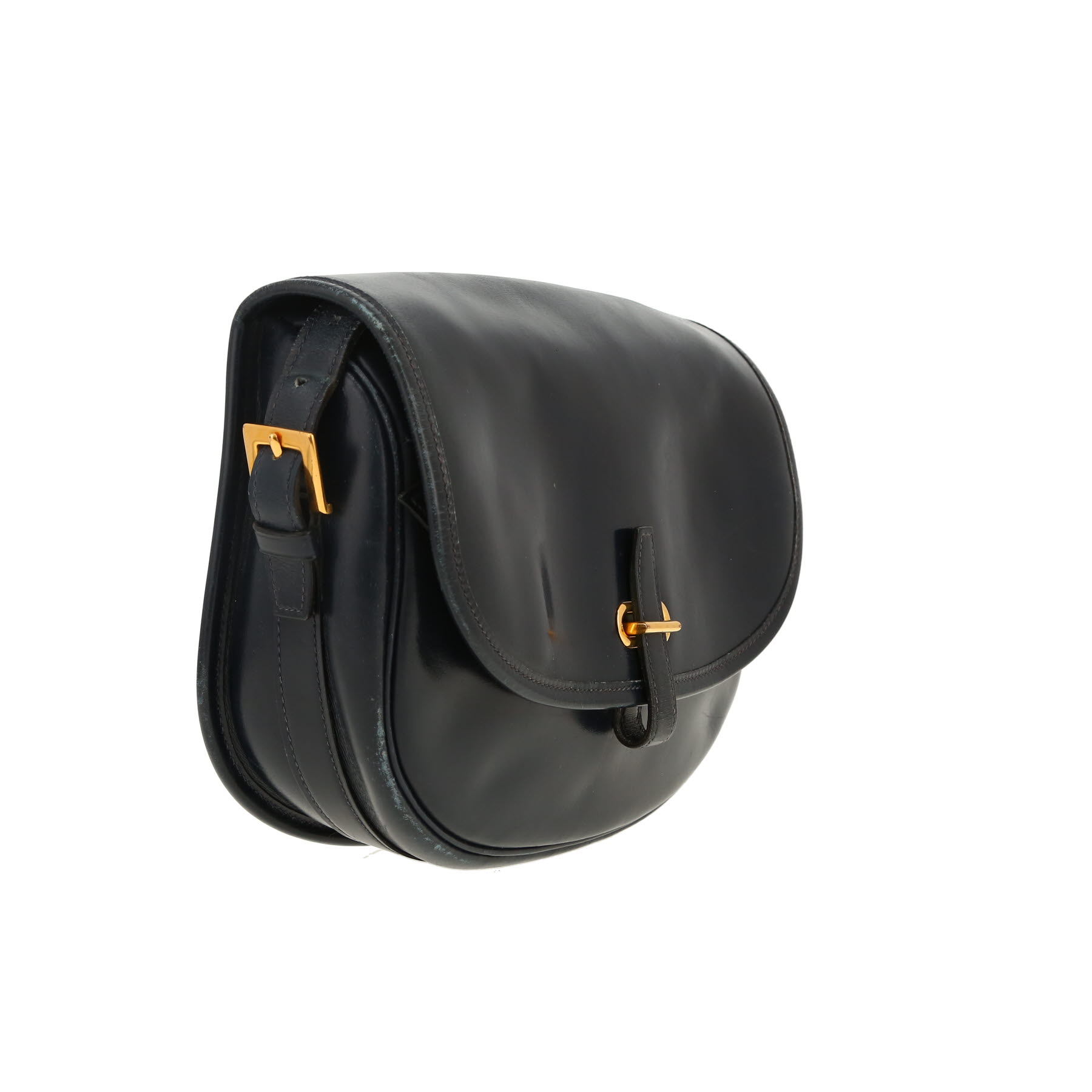 Hermès  Balle De Golf handbag  in navy blue box leather
