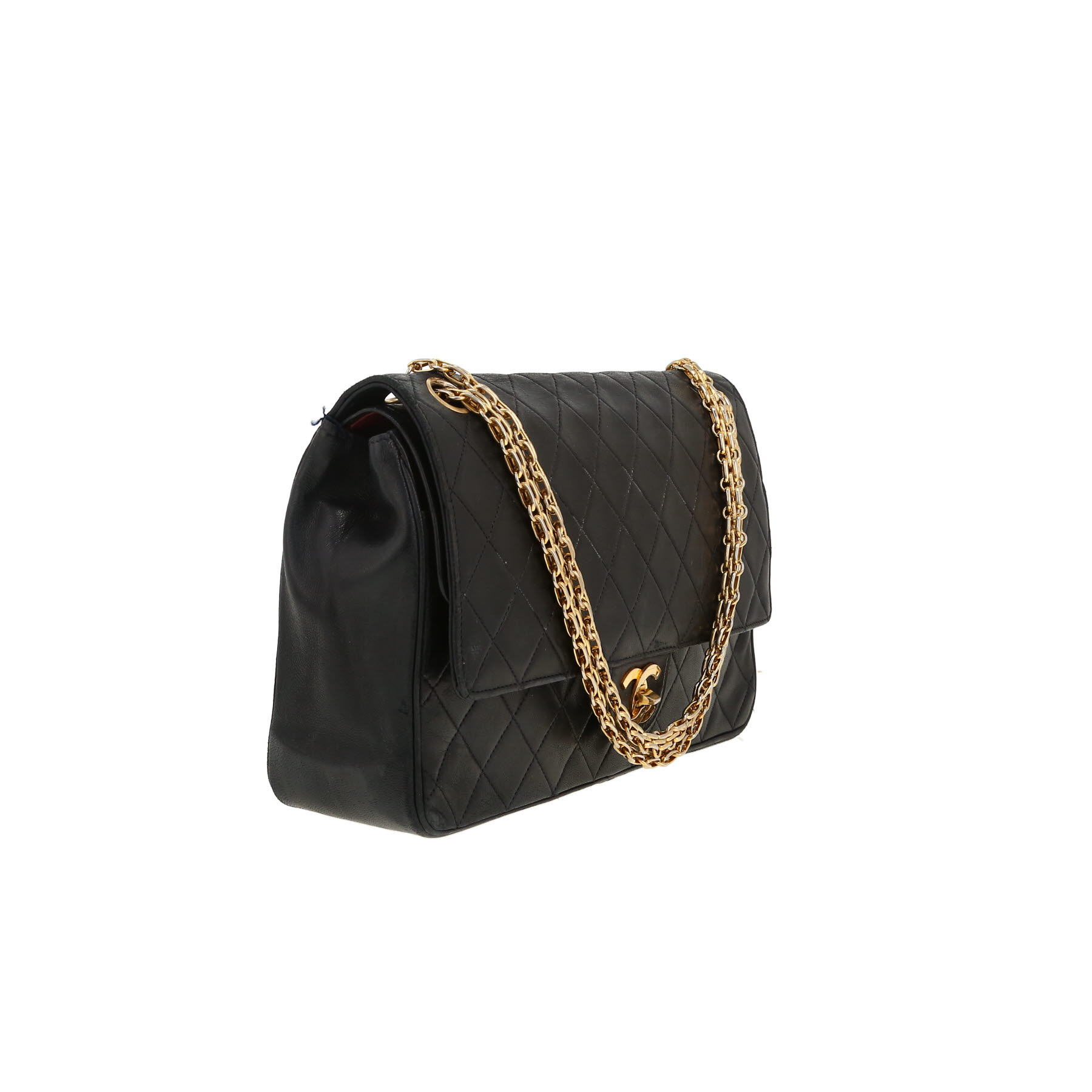 Sac à main Chanel  Timeless Vintage en cuir matelassé bleu-marine