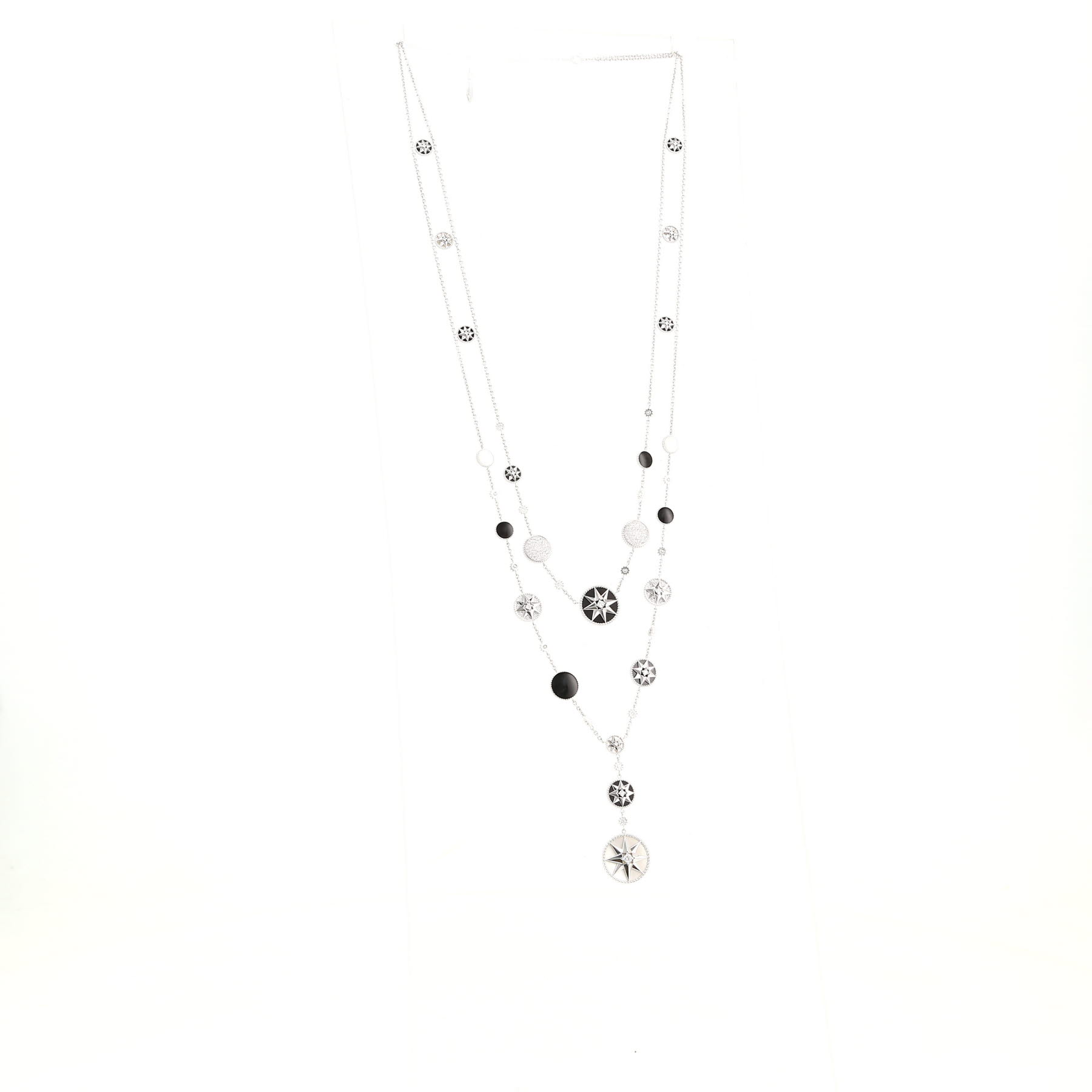 Collier Dior Rose des vents en or blanc, onyx et diamants