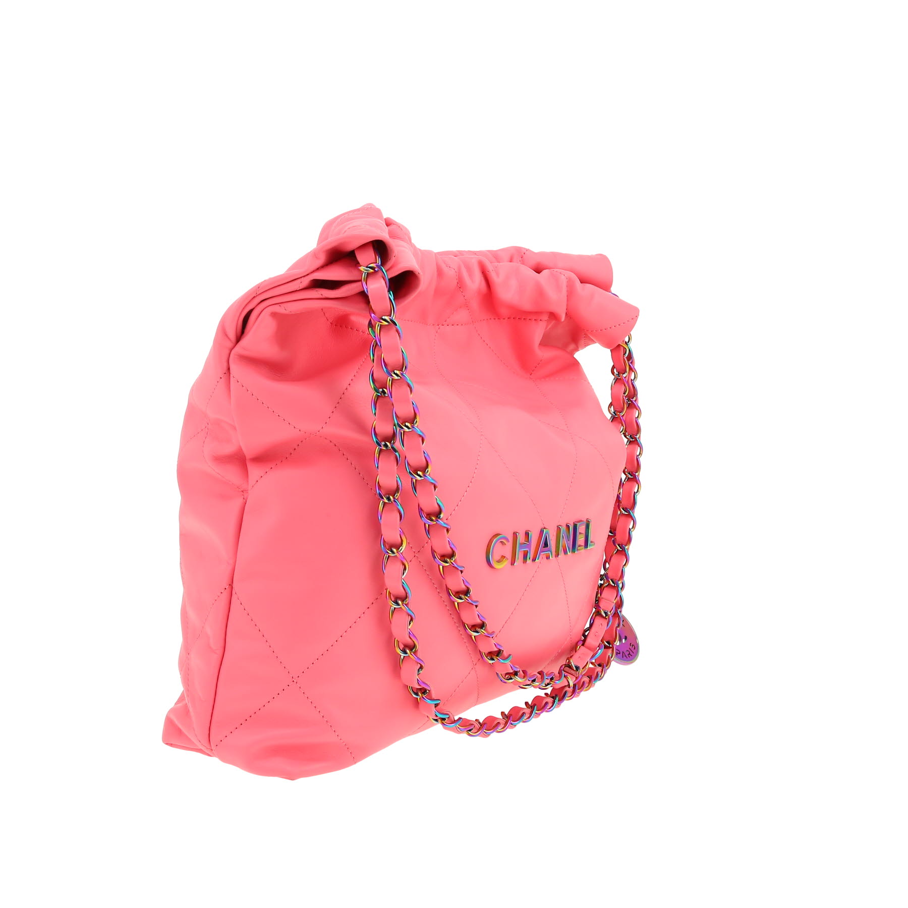 Chanel  22 shopping bag  in pink leather
