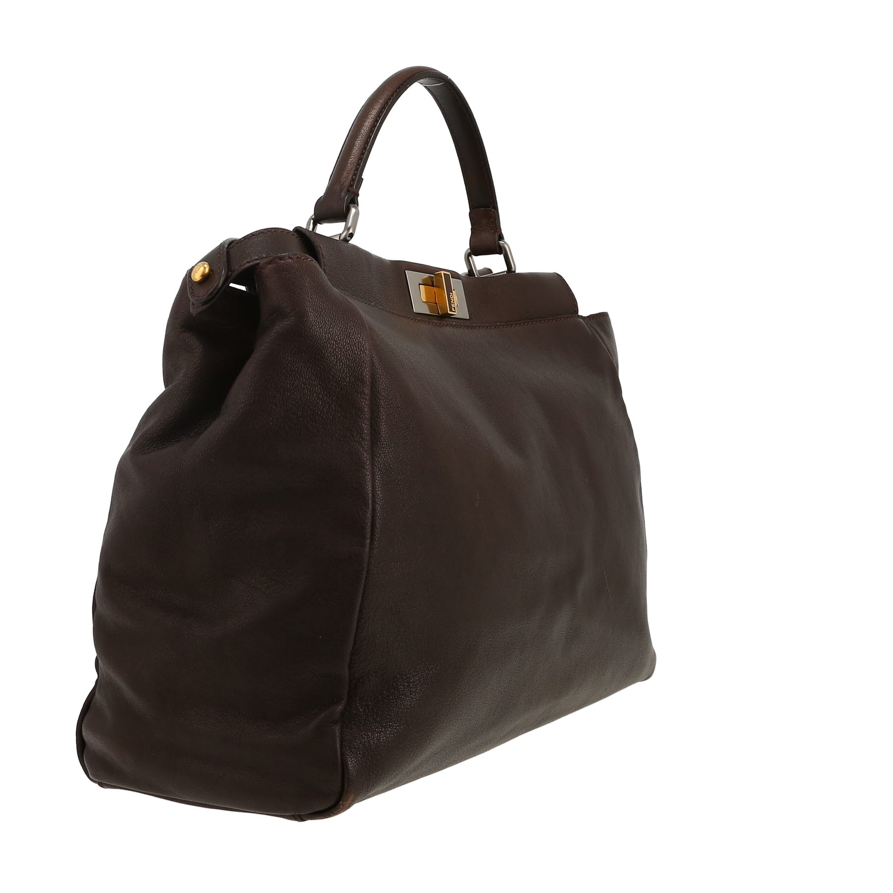 Fendi  Peekaboo large model  handbag  in brown leather