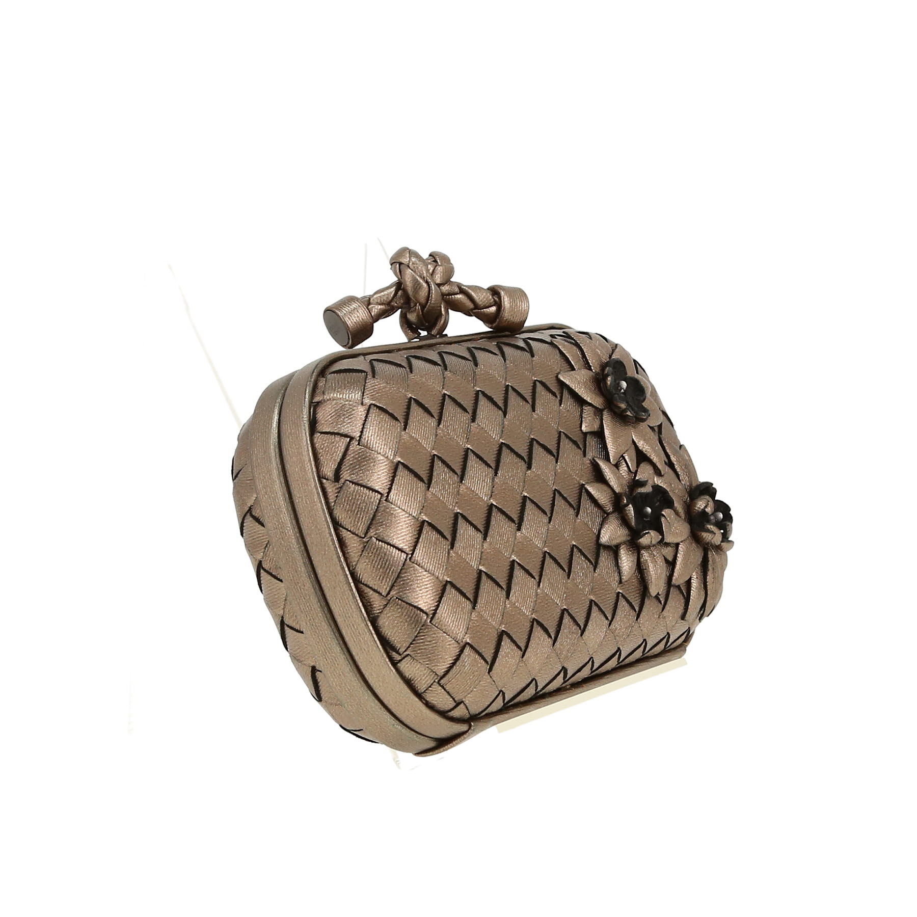 Pochette Bottega Veneta  Knot in pelle intrecciata bronzo