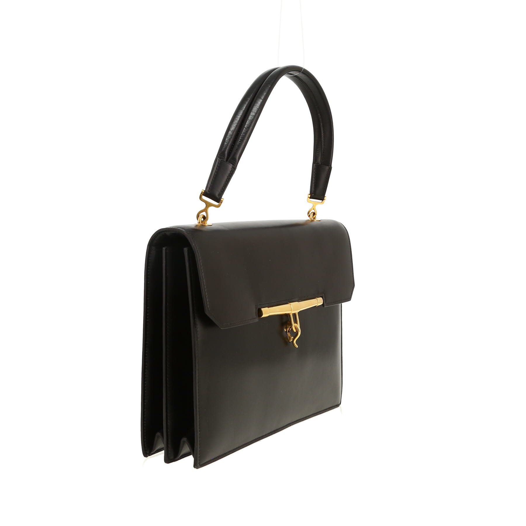 Hermès   handbag  in black box leather