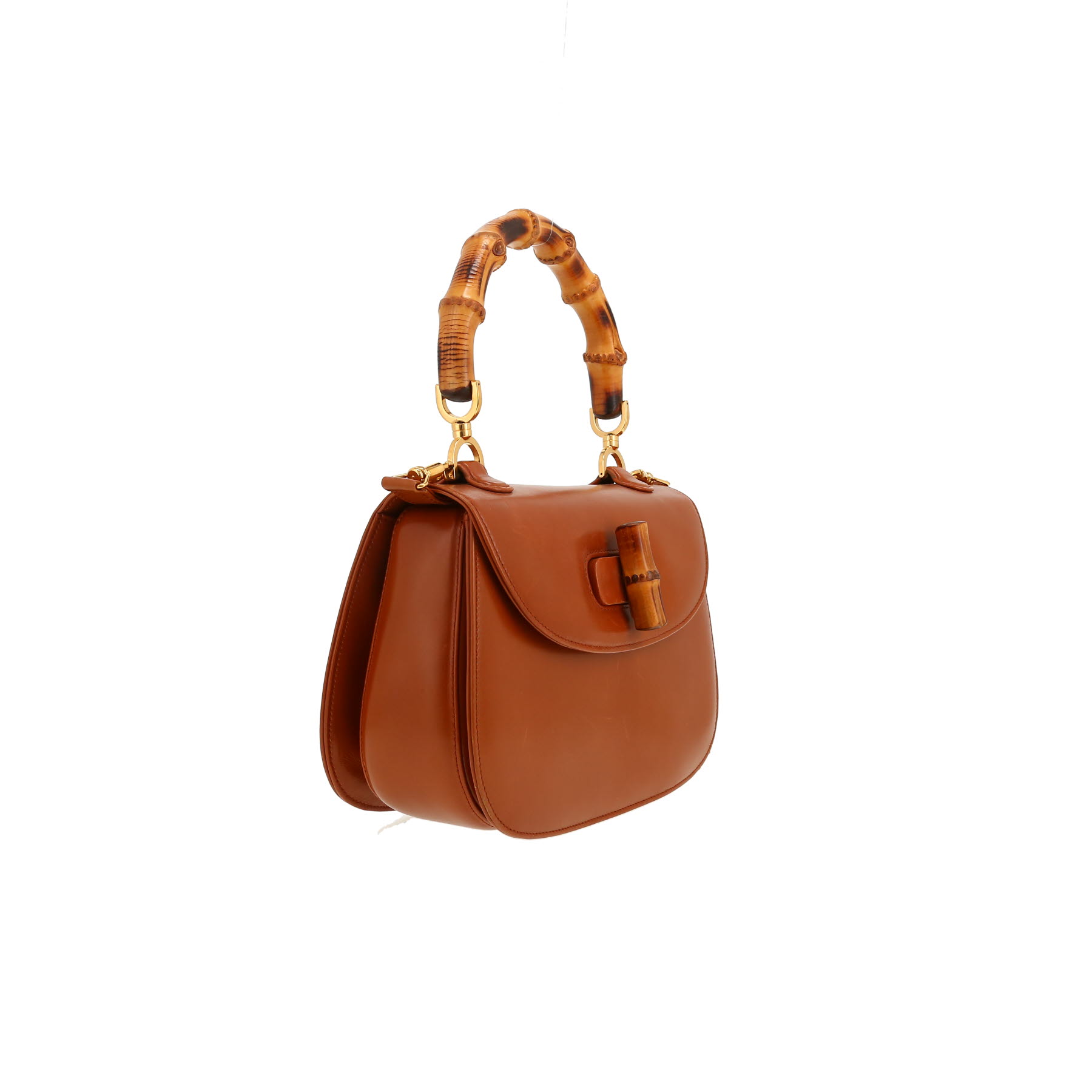 Gucci  Bamboo shoulder bag  in brown leather  and bamboo