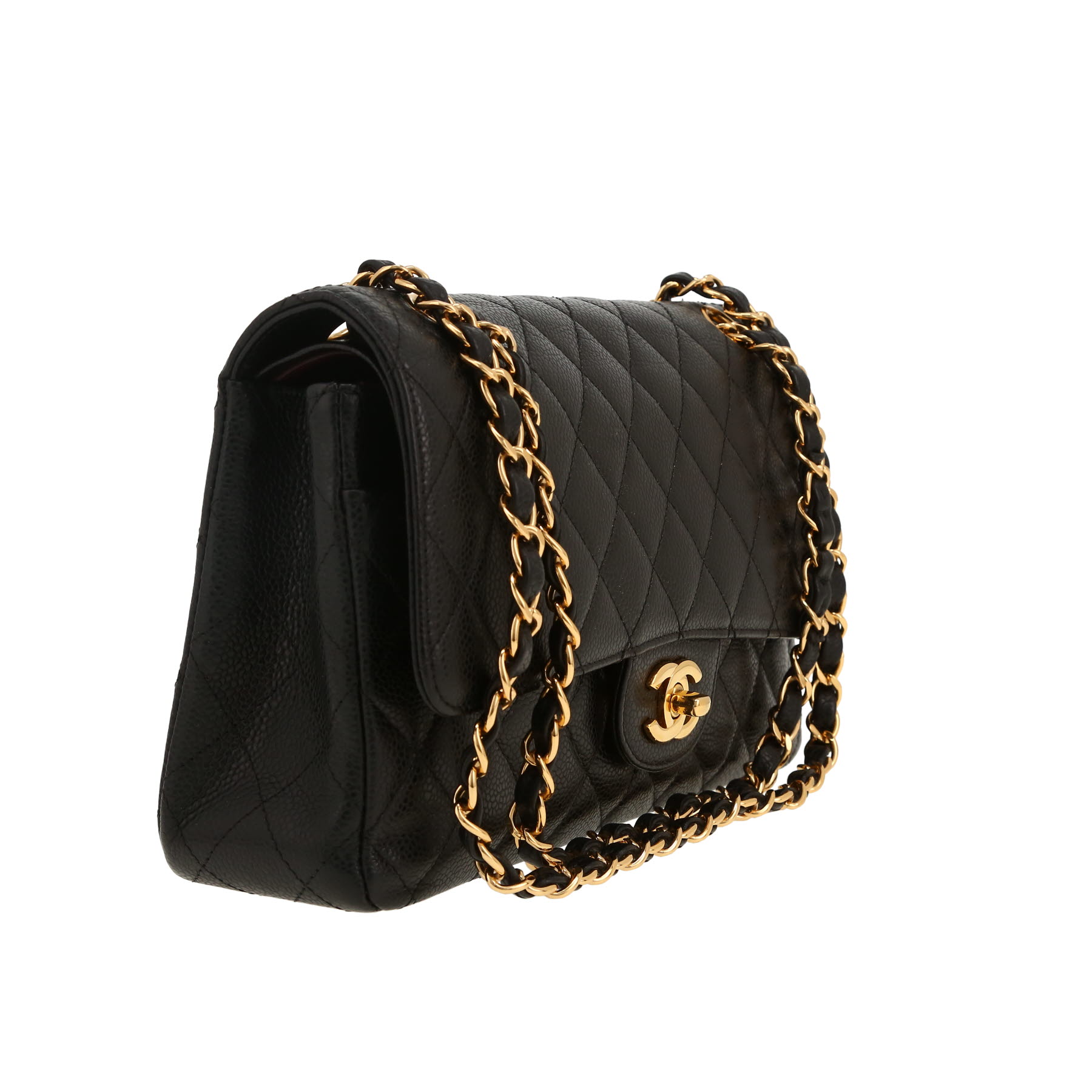 Chanel  Timeless Classic handbag  in black quilted grained leather