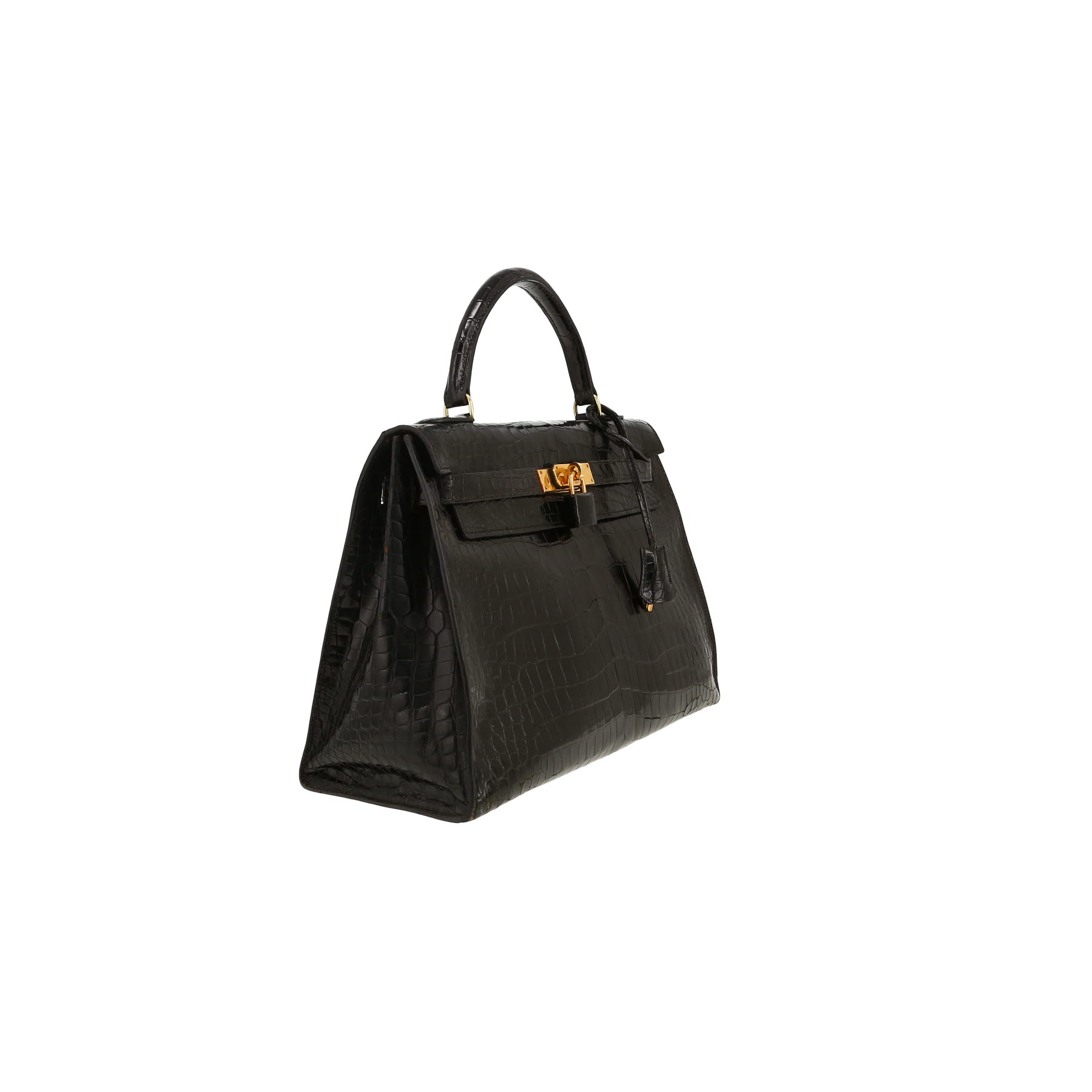 Hermès  Kelly 32 cm handbag  in black crocodile