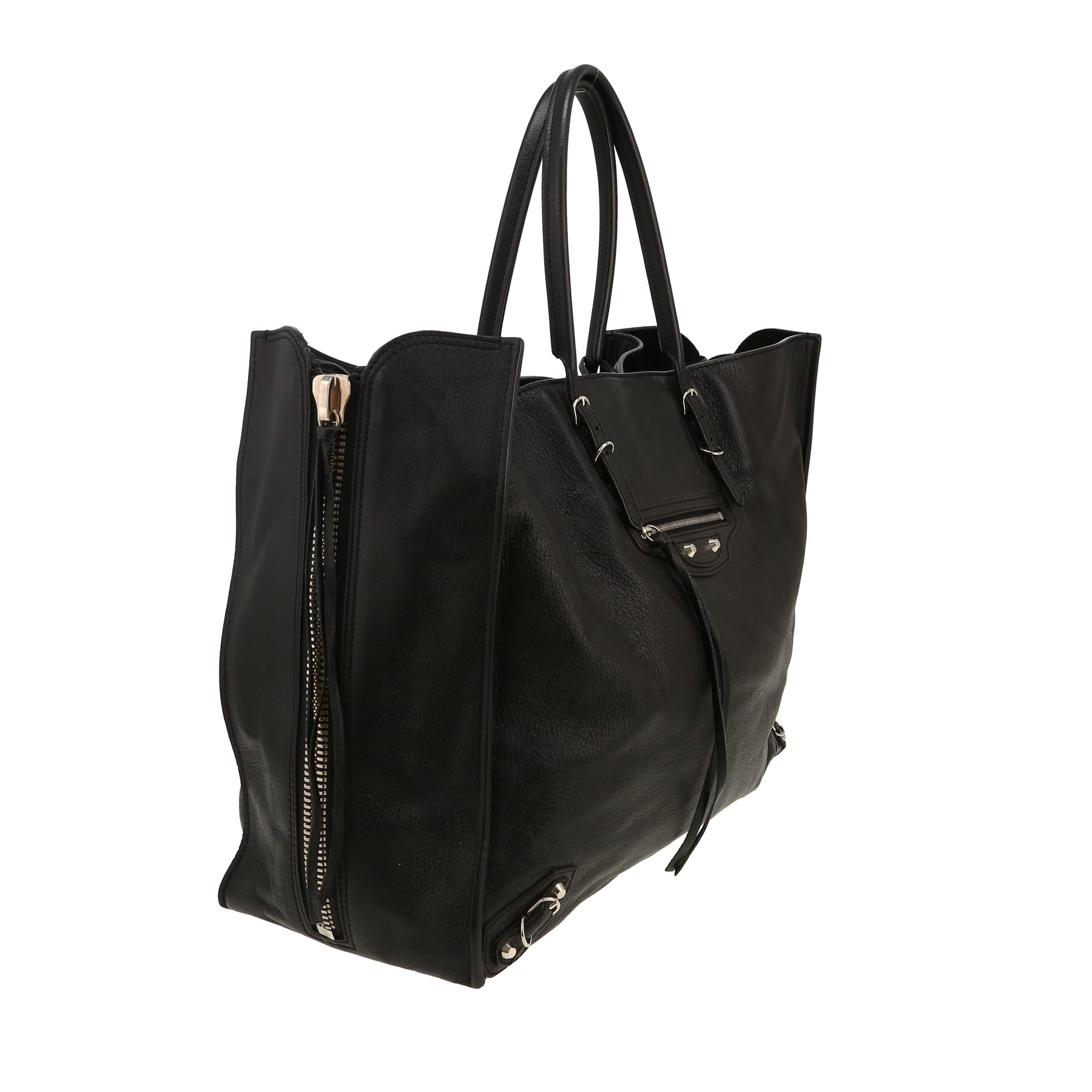 Sac cabas Balenciaga  Papier en cuir noir