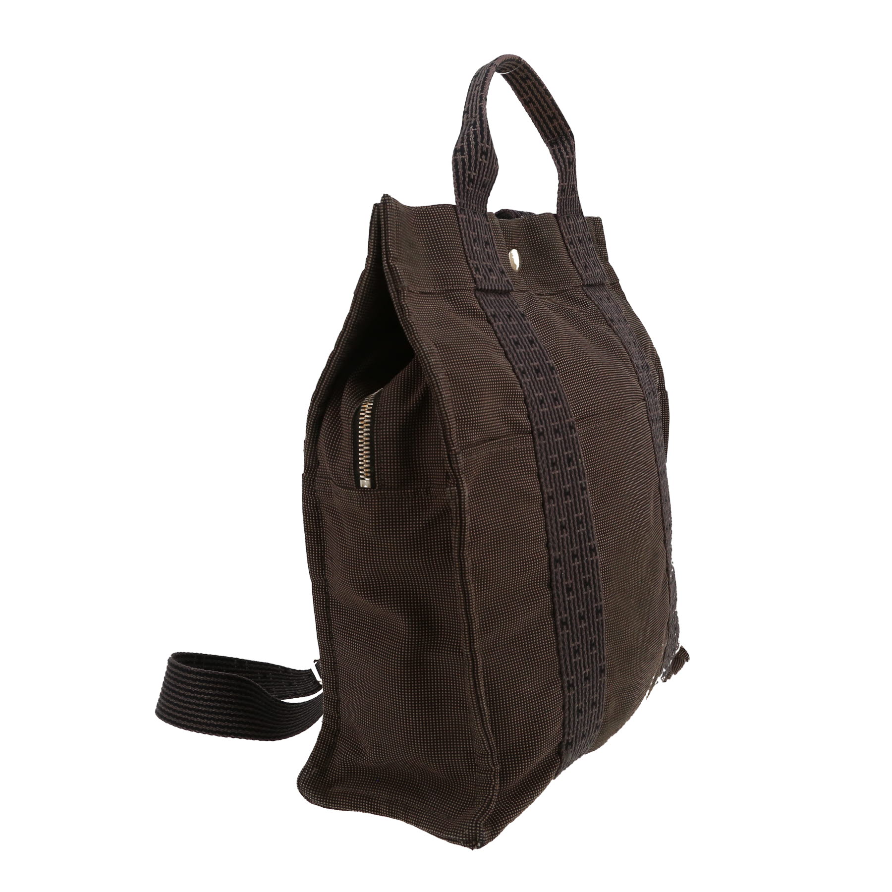 Hermès  Toto Bag Backpack backpack  in grey and black canvas