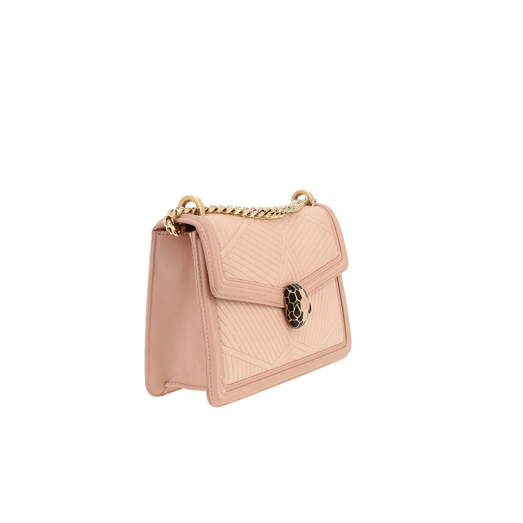 Sac bandoulière Bulgari  Forever en cuir rose-poudre