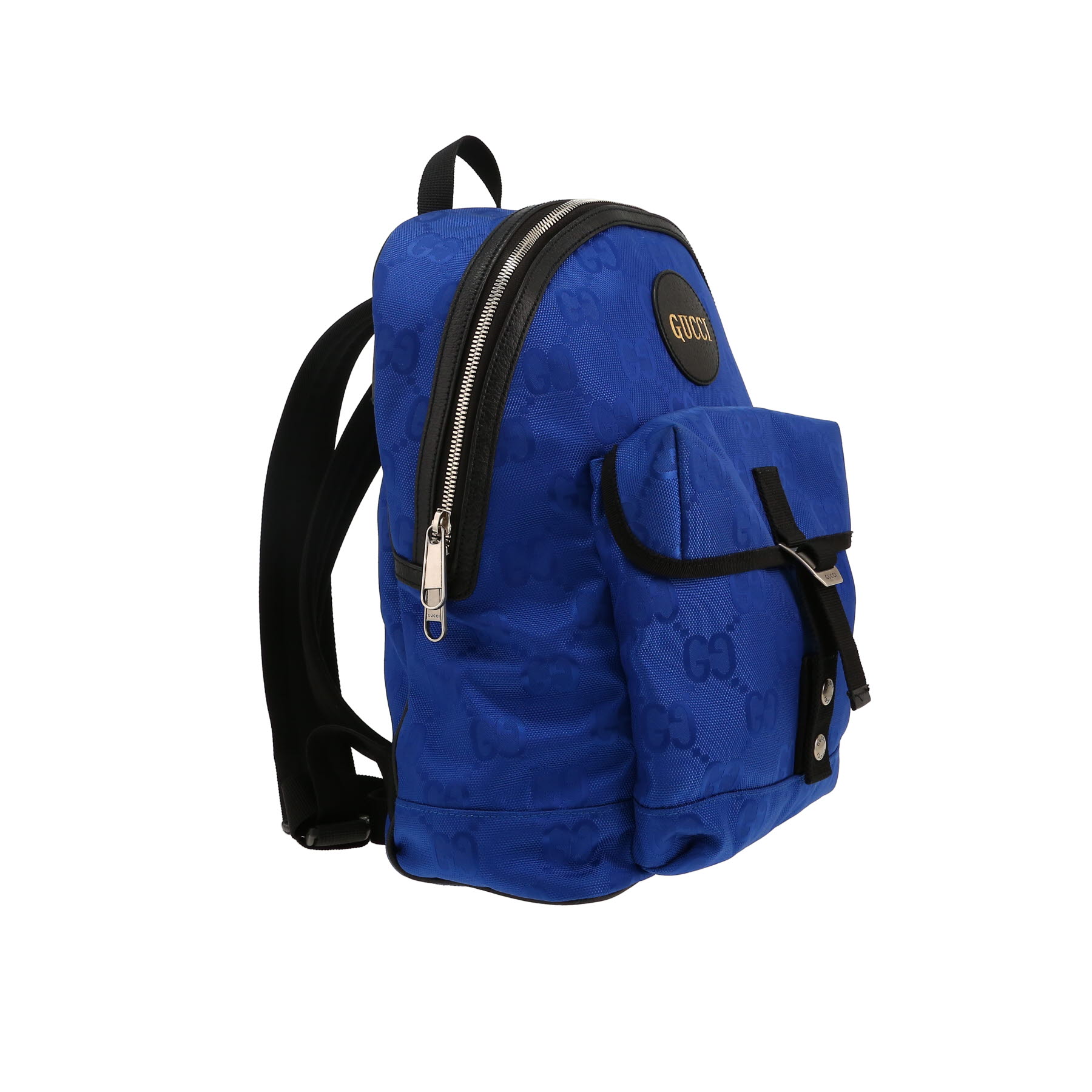 Sac à dos Gucci  Off The Grid en toile siglée bleue et cuir noir