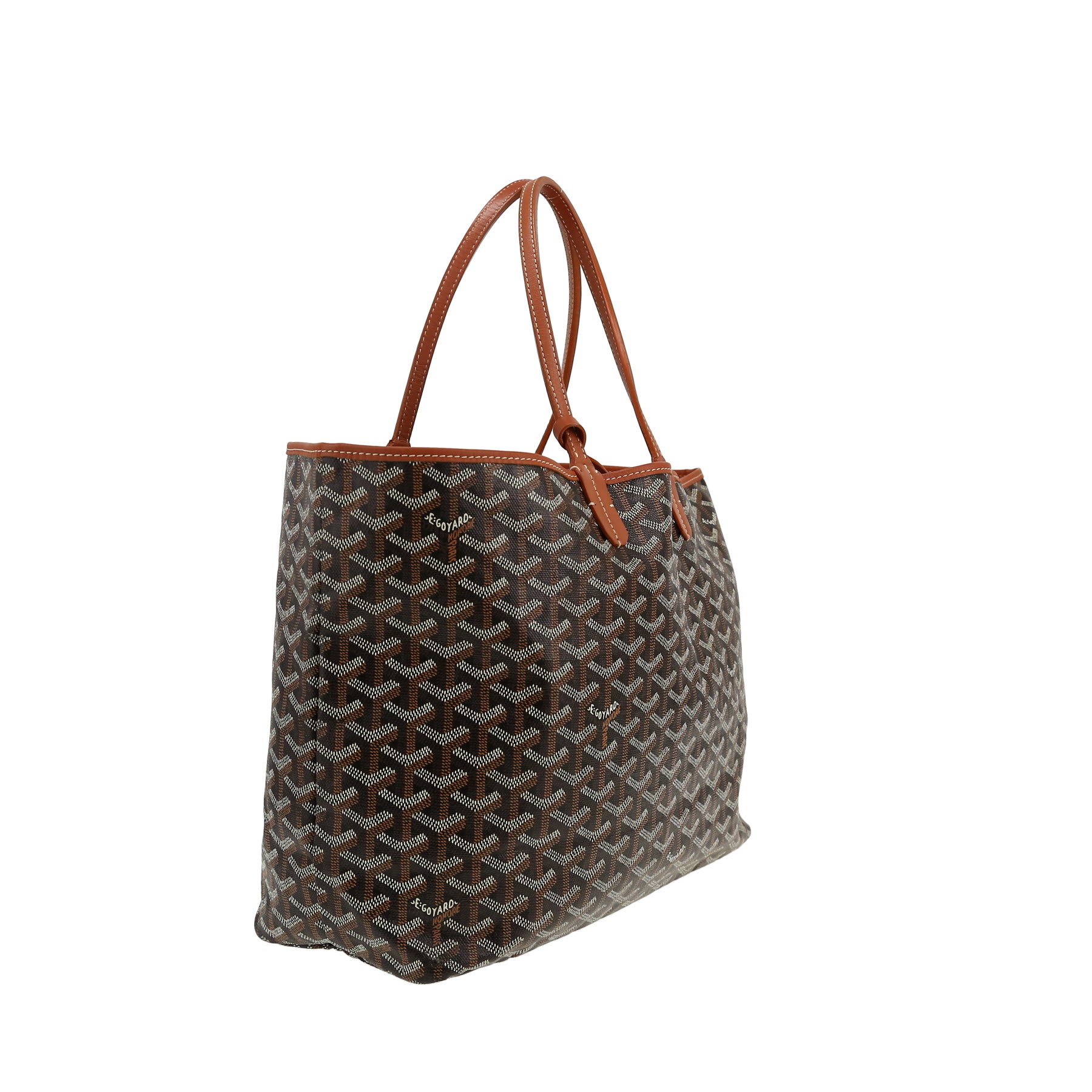 Sac cabas Goyard  Saint-Louis en toile Goyardine marron et noire et cuir marron