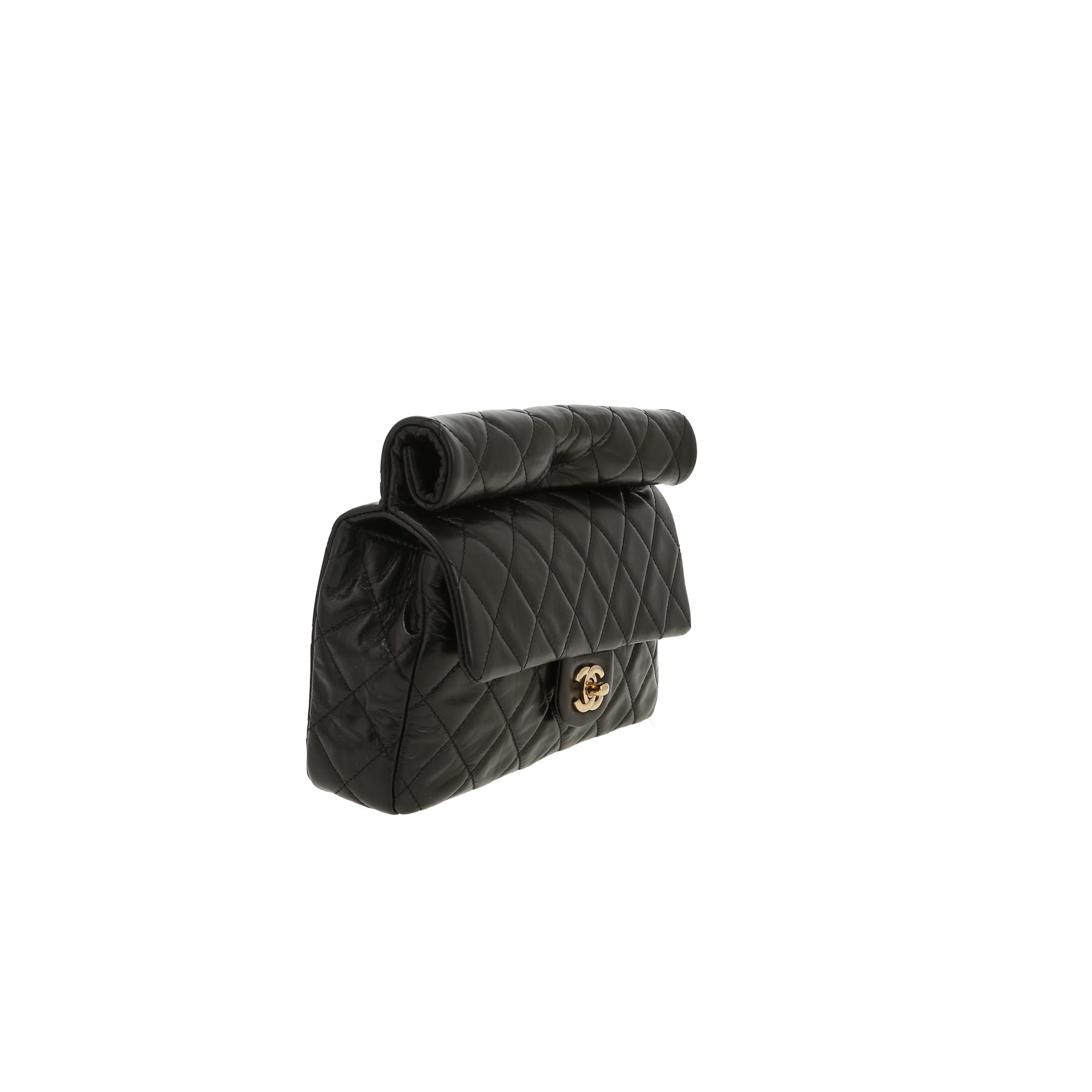 Chanel  Editions Limitées pouch  in black quilted leather