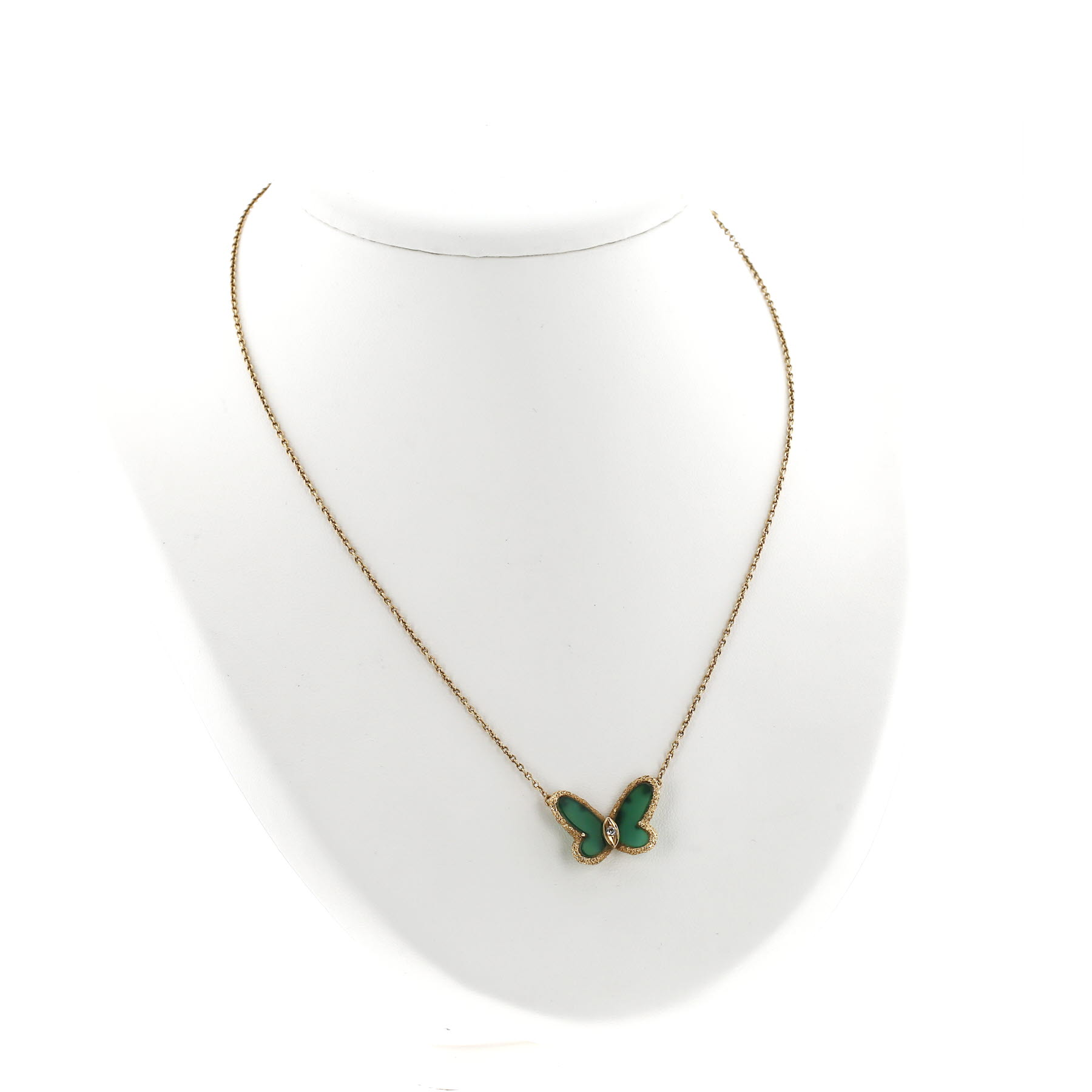 Collana Van Cleef 
Arpels  in oro giallo, crisoprasio e diamante