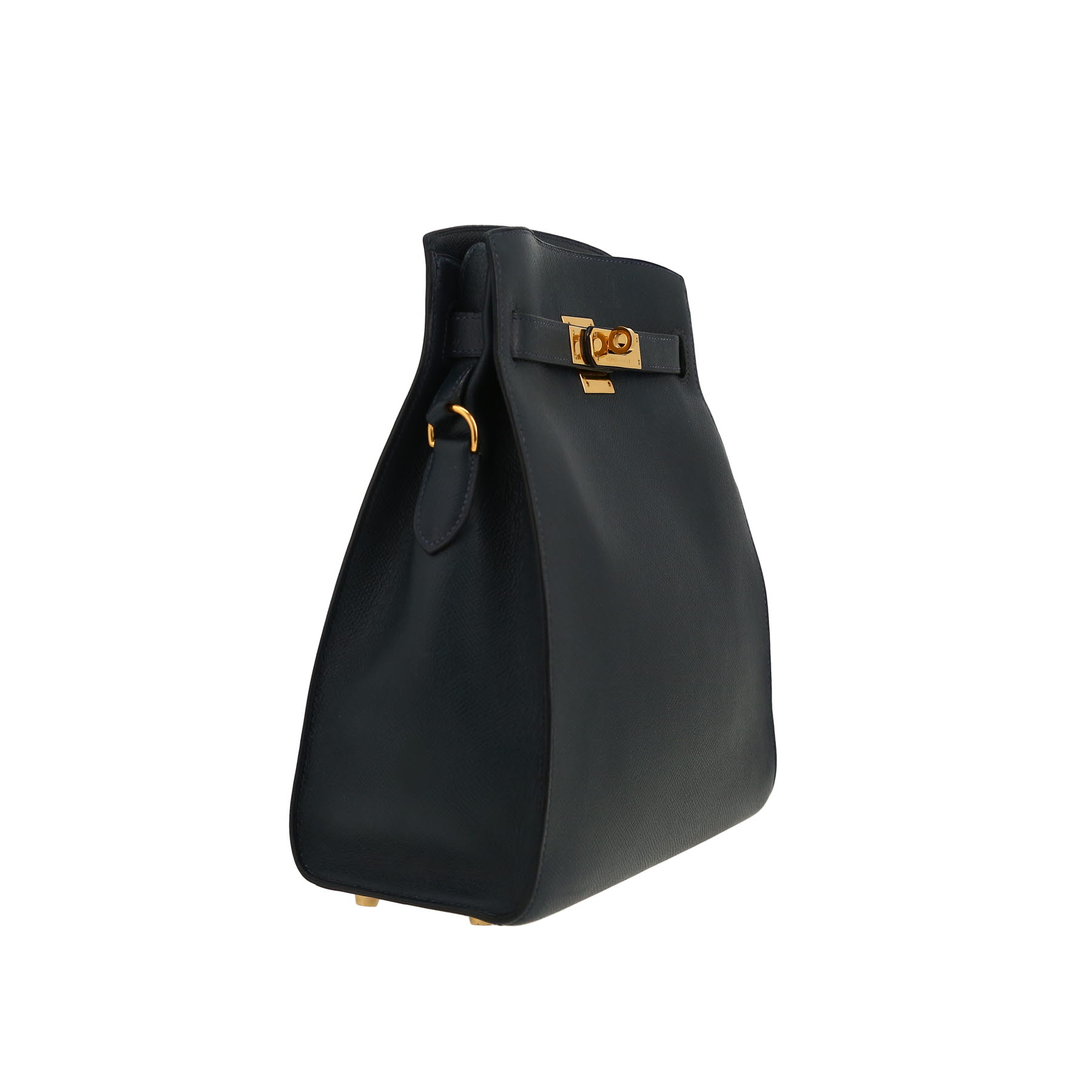 Borsa Hermès  Kelly Sport in pelle Courchevel blu marino