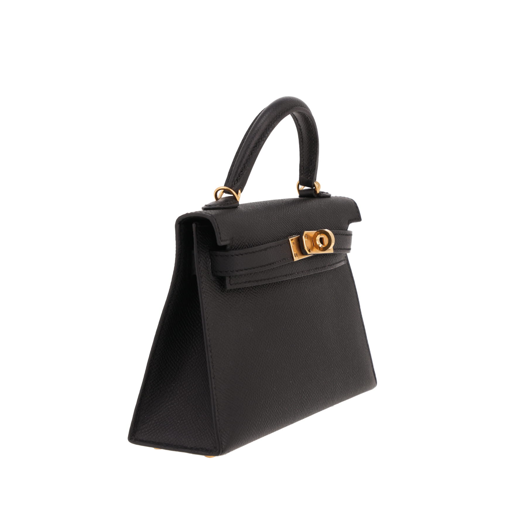Bolso bandolera Hermès  Kelly 20 cm en cuero epsom negro