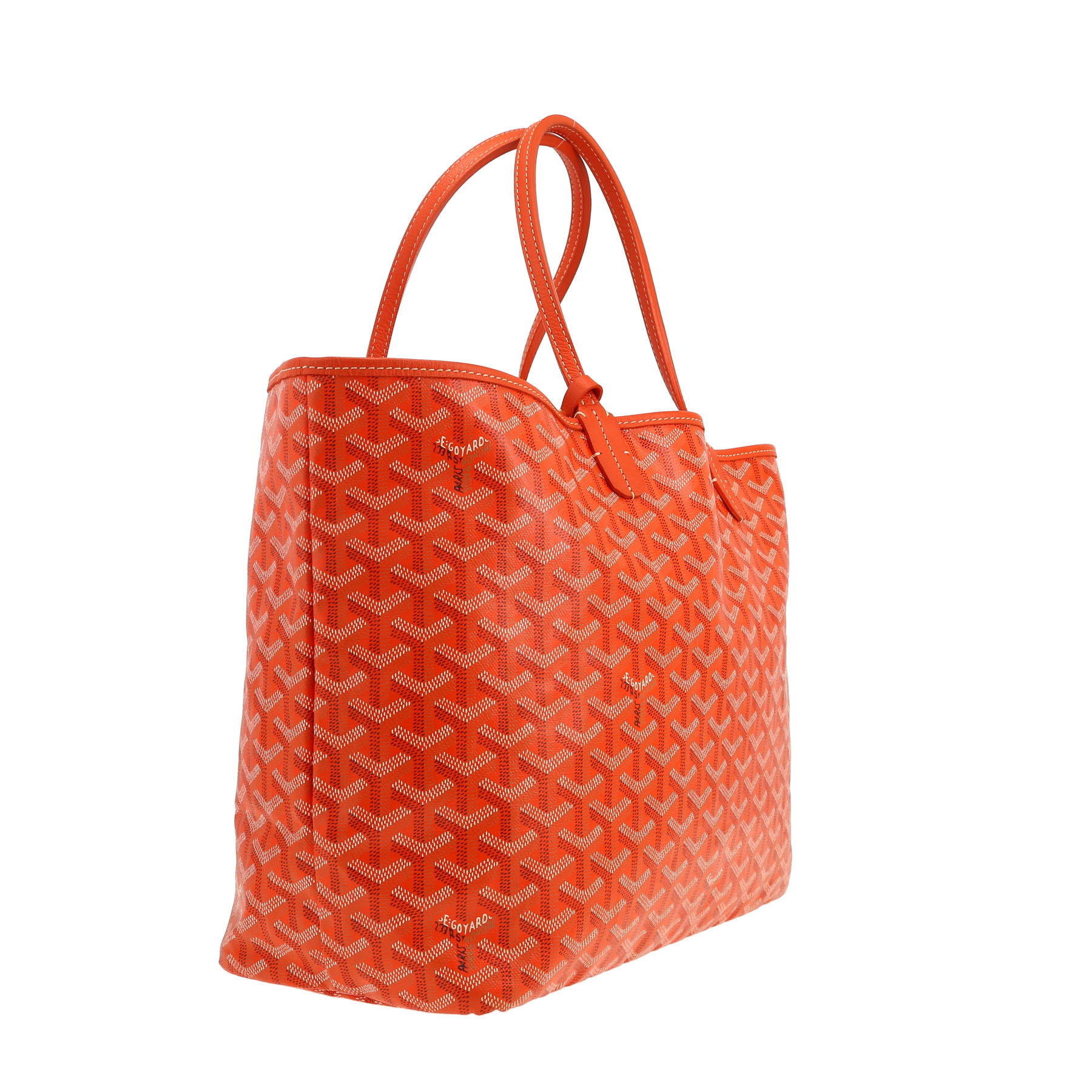 Goyard  Saint-Louis shopping bag  in orange Goyard canvas  and orange leather