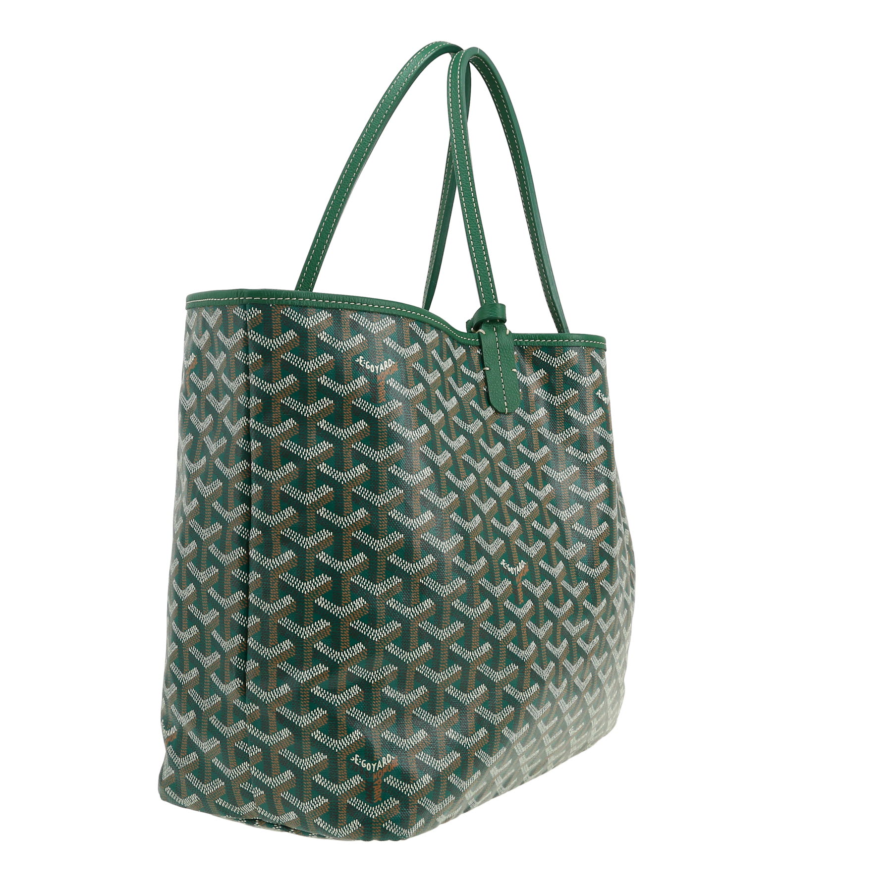Goyard  Saint-Louis shopping bag  in green Goyard canvas  and green leather