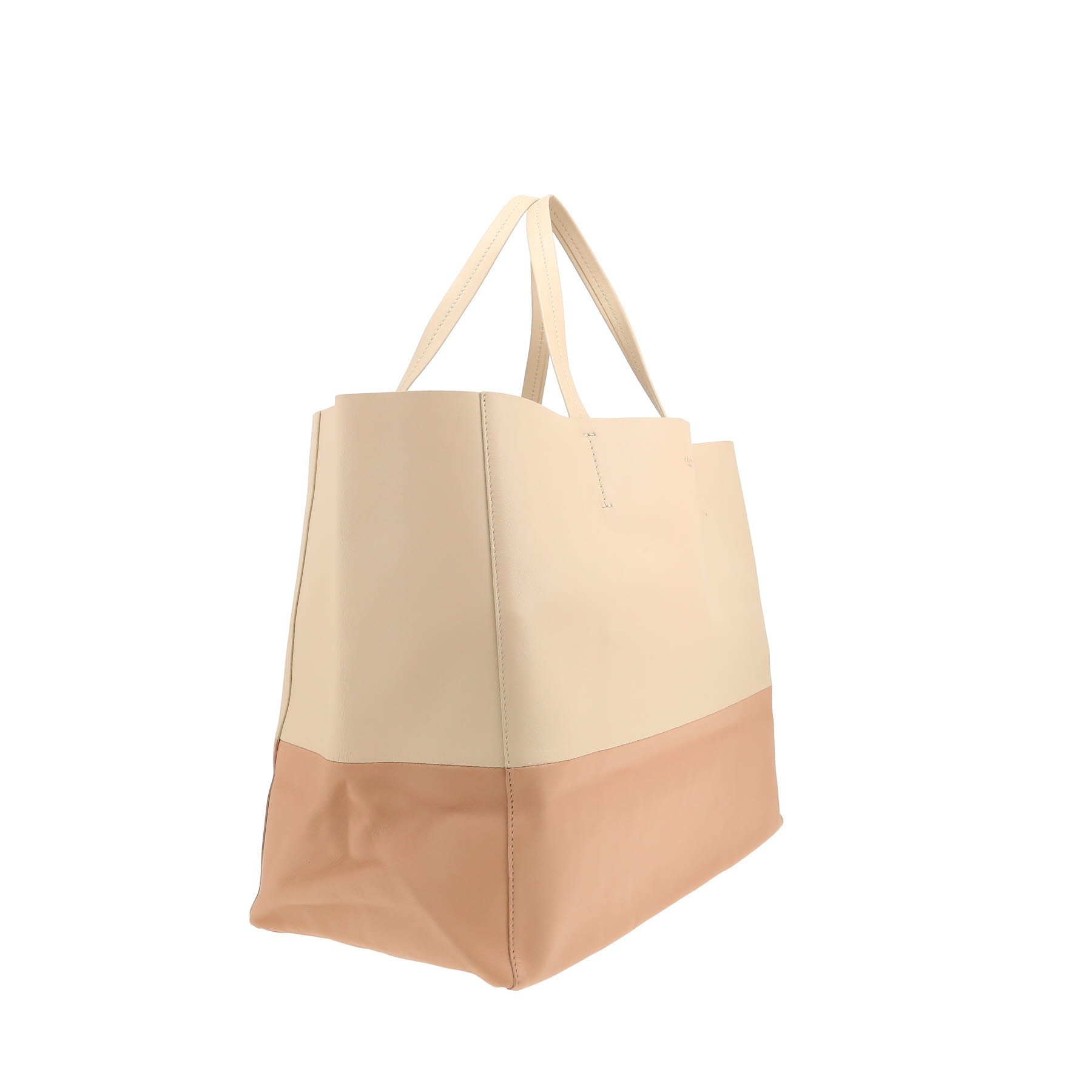 Bolso Cabás Celine  Horizontal grande  en cuero bicolor beige y rosa