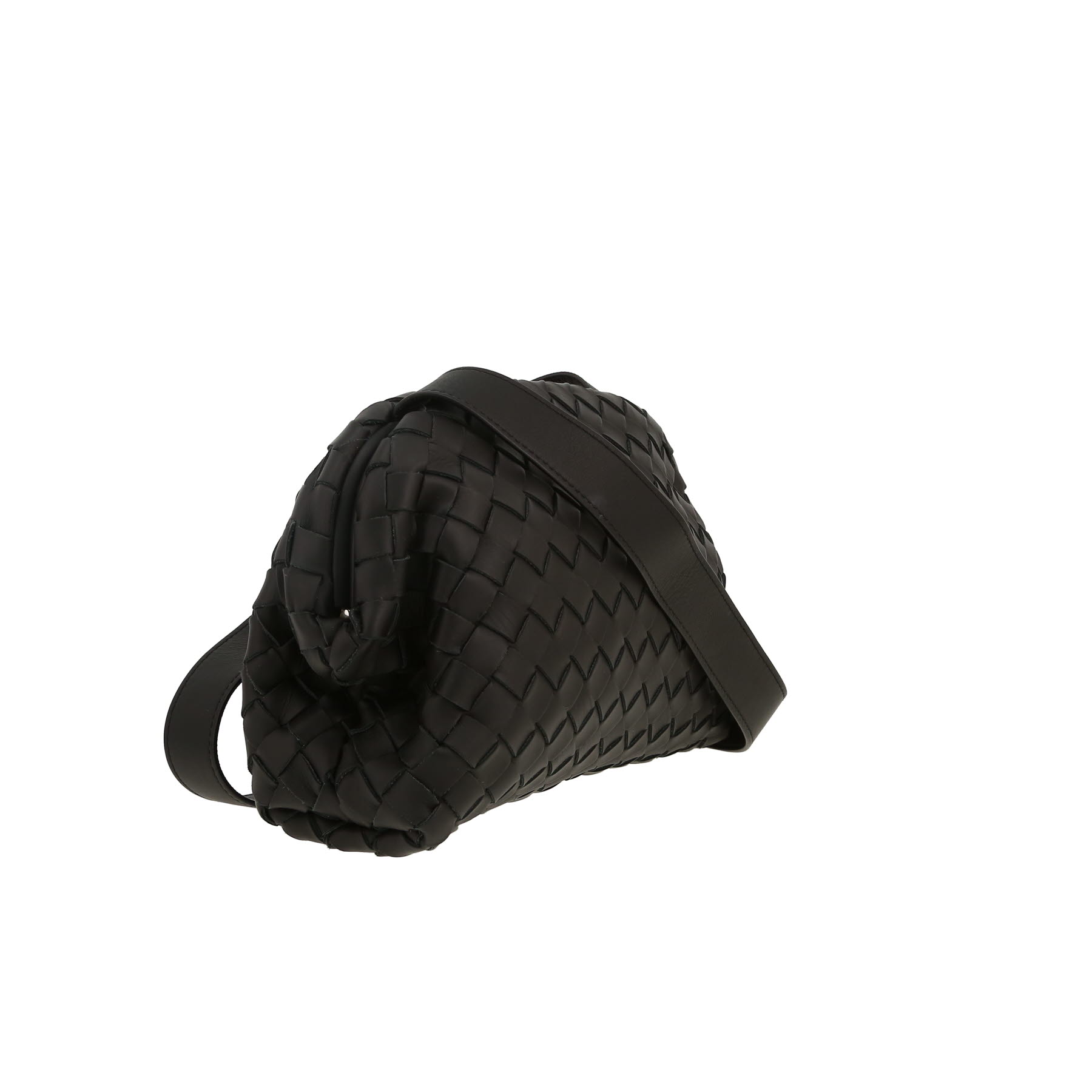 Bolso bandolera Bottega Veneta  Pouch en cuero intrecciato negro