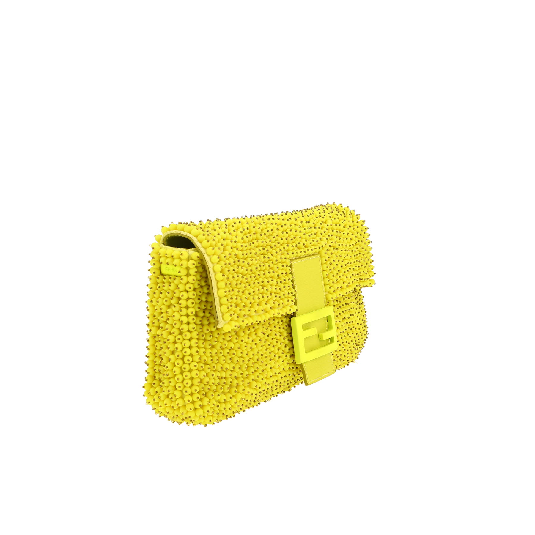 Fendi  Baguette handbag  in yellow canvas  and yellow leather