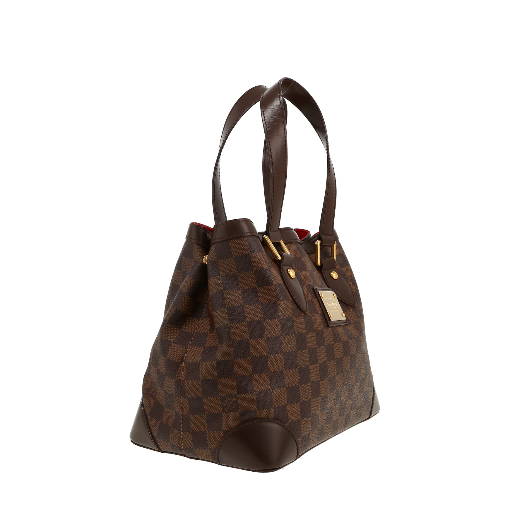 Louis Vuitton  Hampstead handbag  in ebene damier canvas  and brown leather
