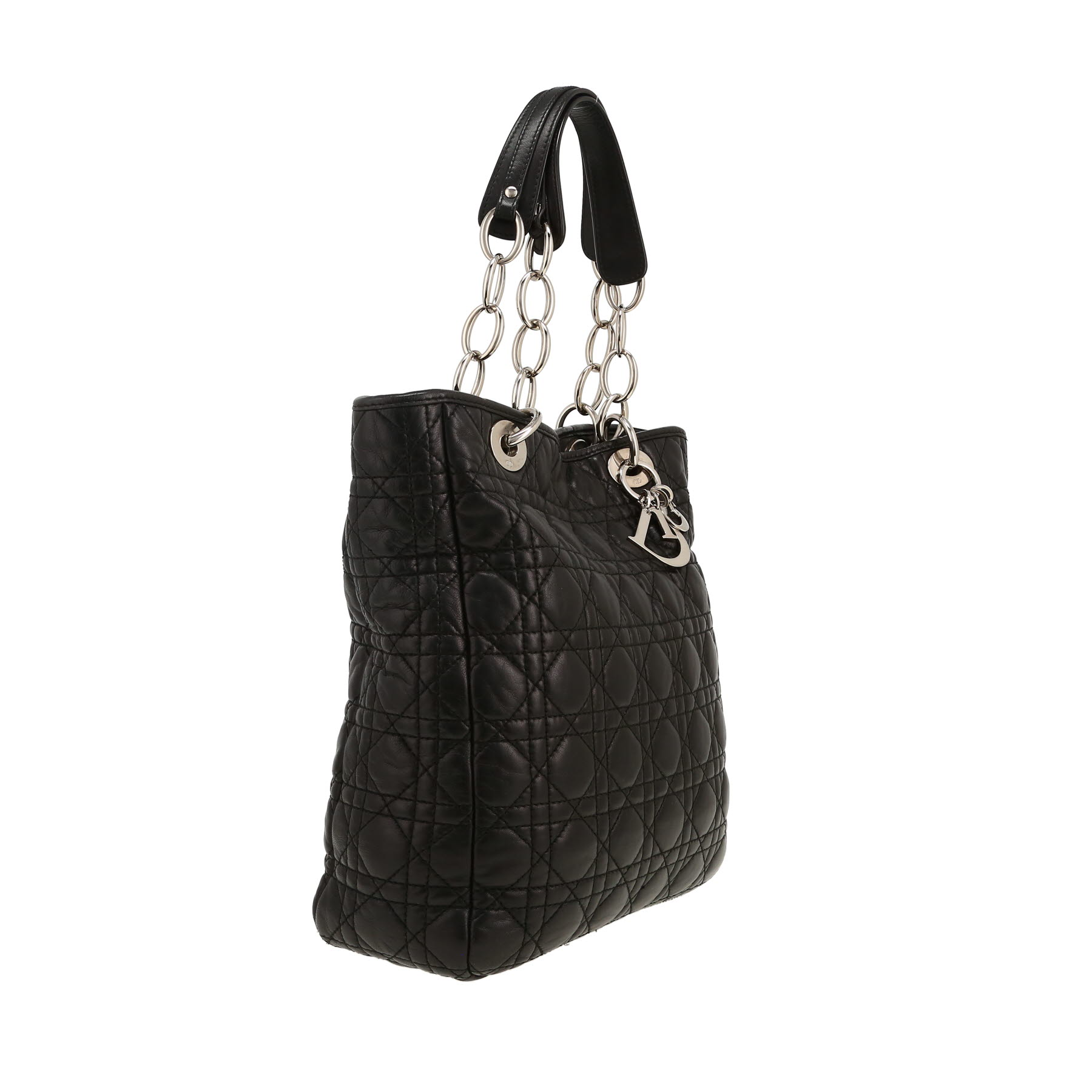 Sac à main Dior  Dior Soft en cuir cannage noir