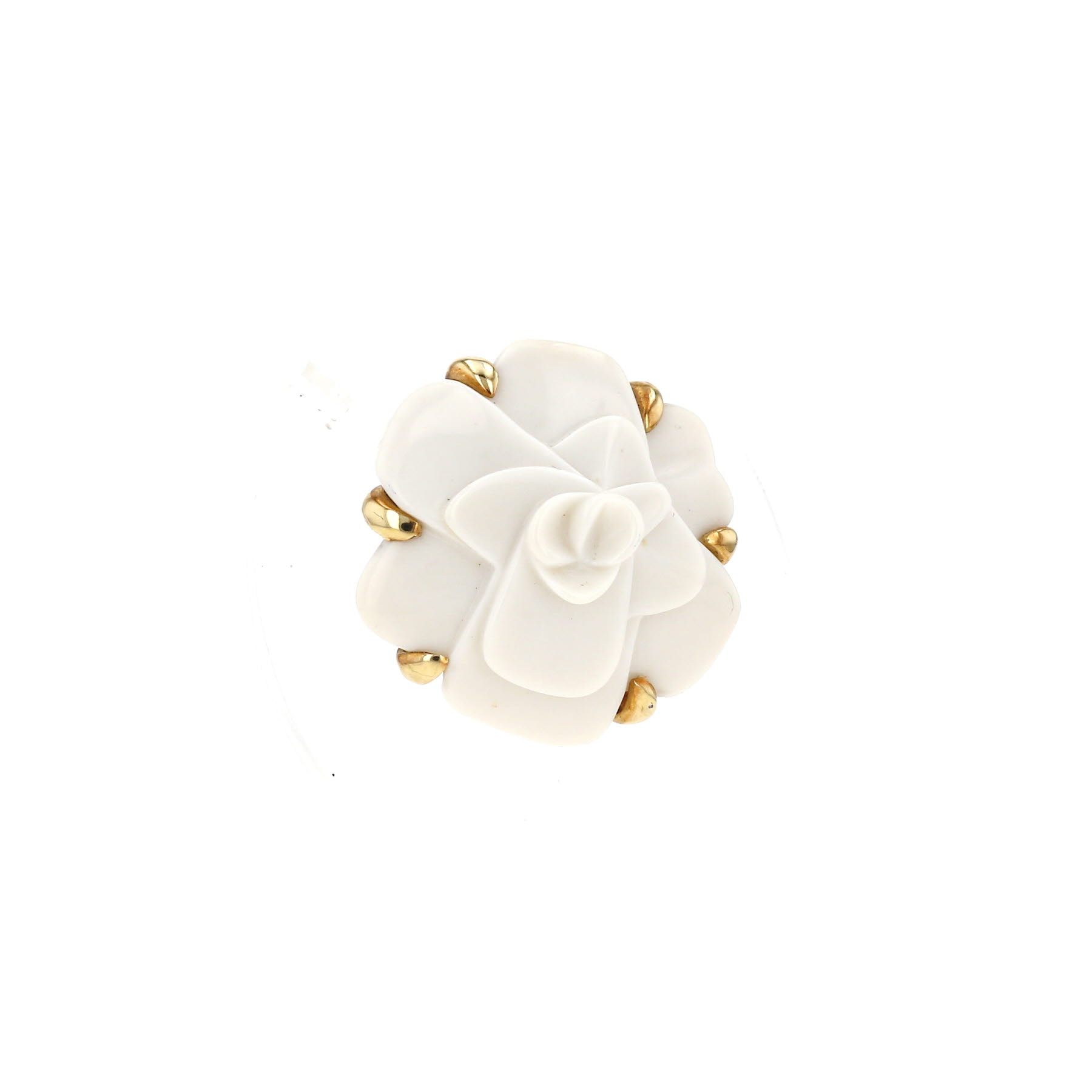 Ciondolo Chanel Camelia in oro giallo e agata