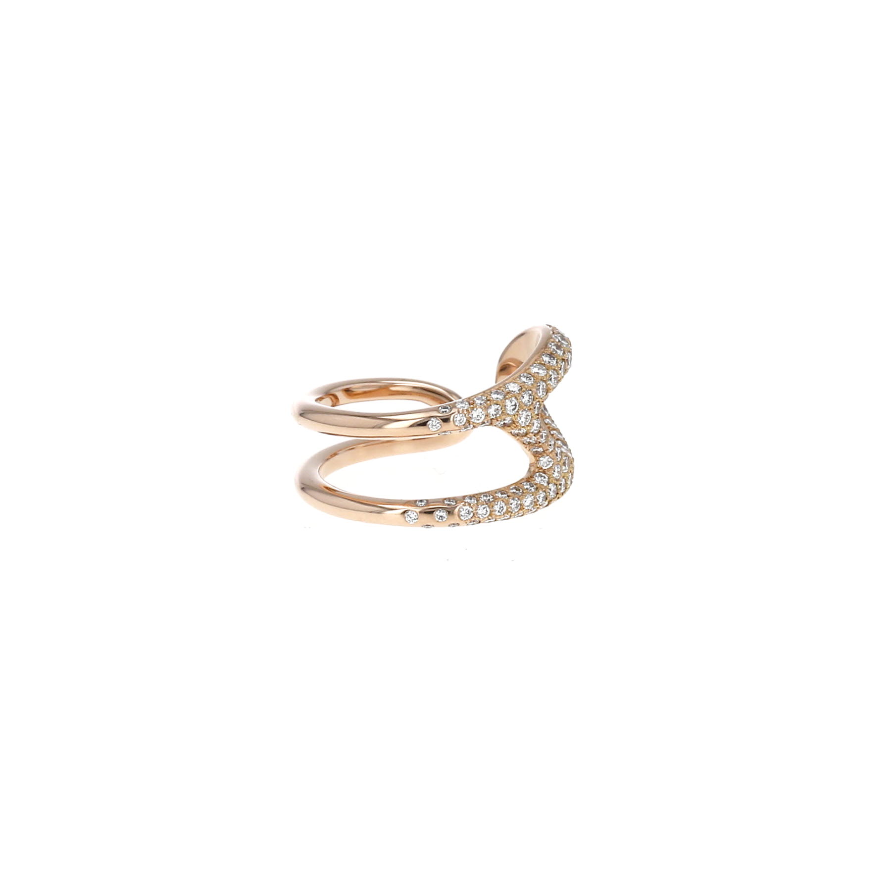 Anello Hermès Chaîne d'Ancre Punk modello medio in oro rosa e diamanti