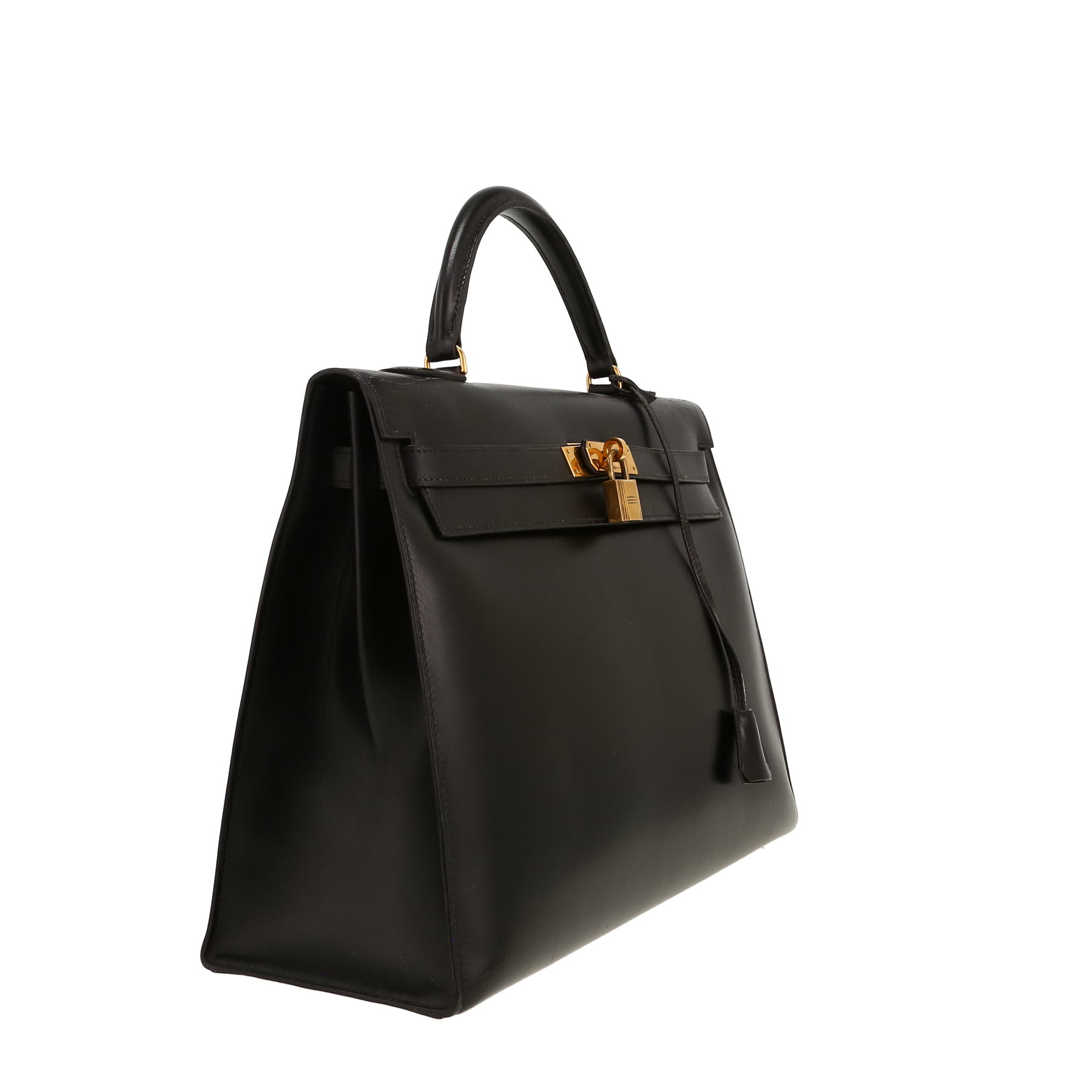 Bolso de mano Hermès  Kelly 35 cm en cuero box negro